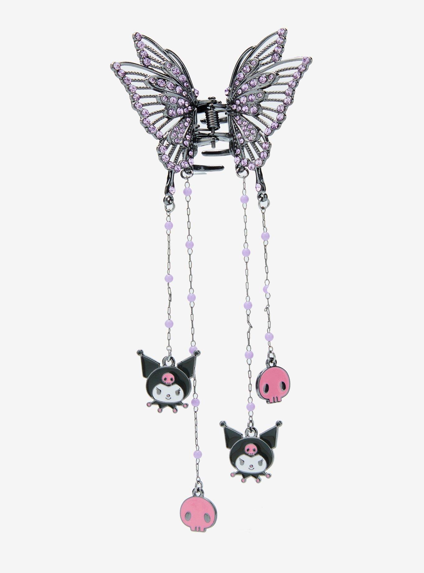 Sanrio Kuromi Butterfly Dangling Claw Clip, , alternate