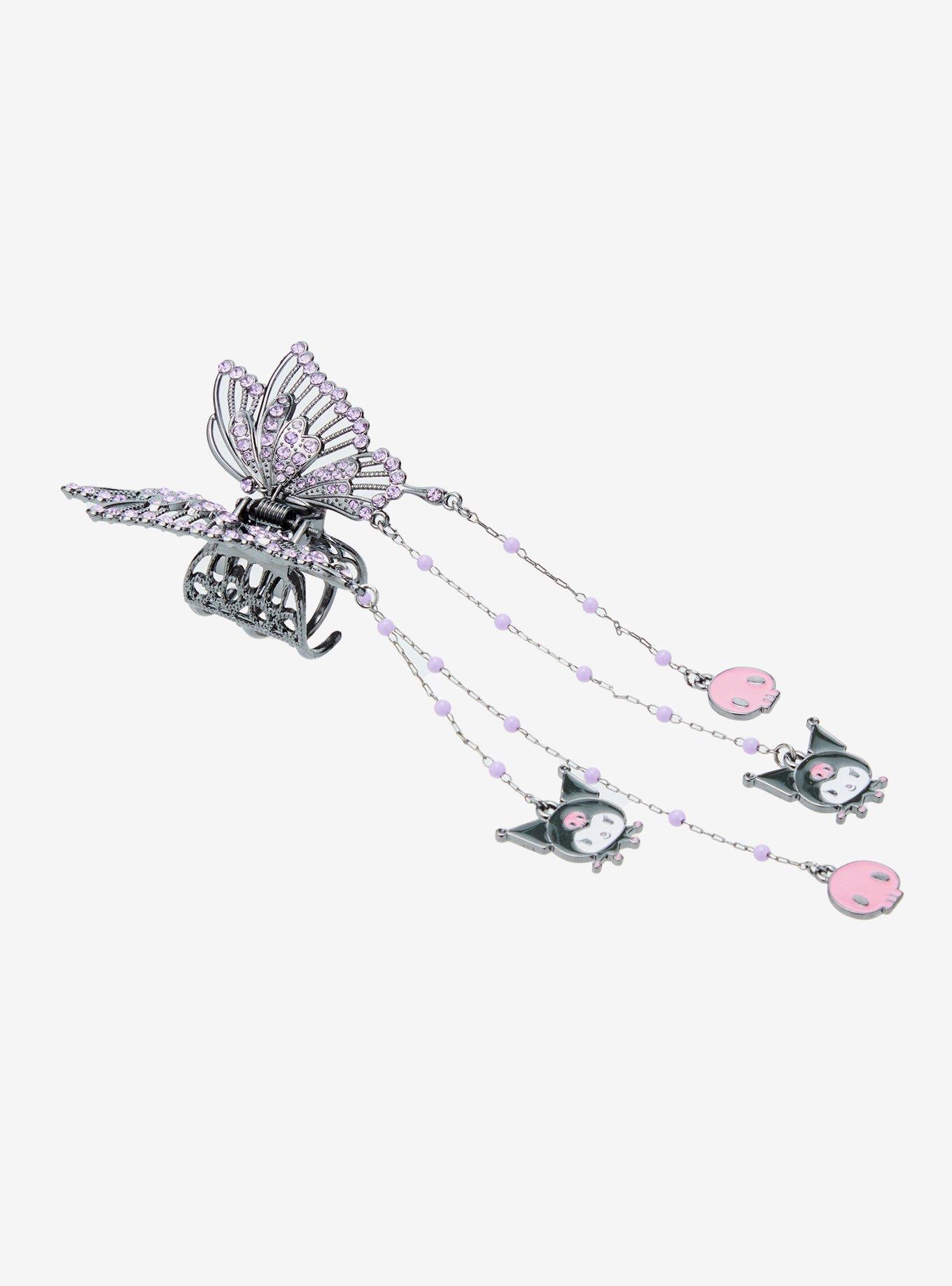 Sanrio Kuromi Butterfly Dangling Claw Clip, , alternate