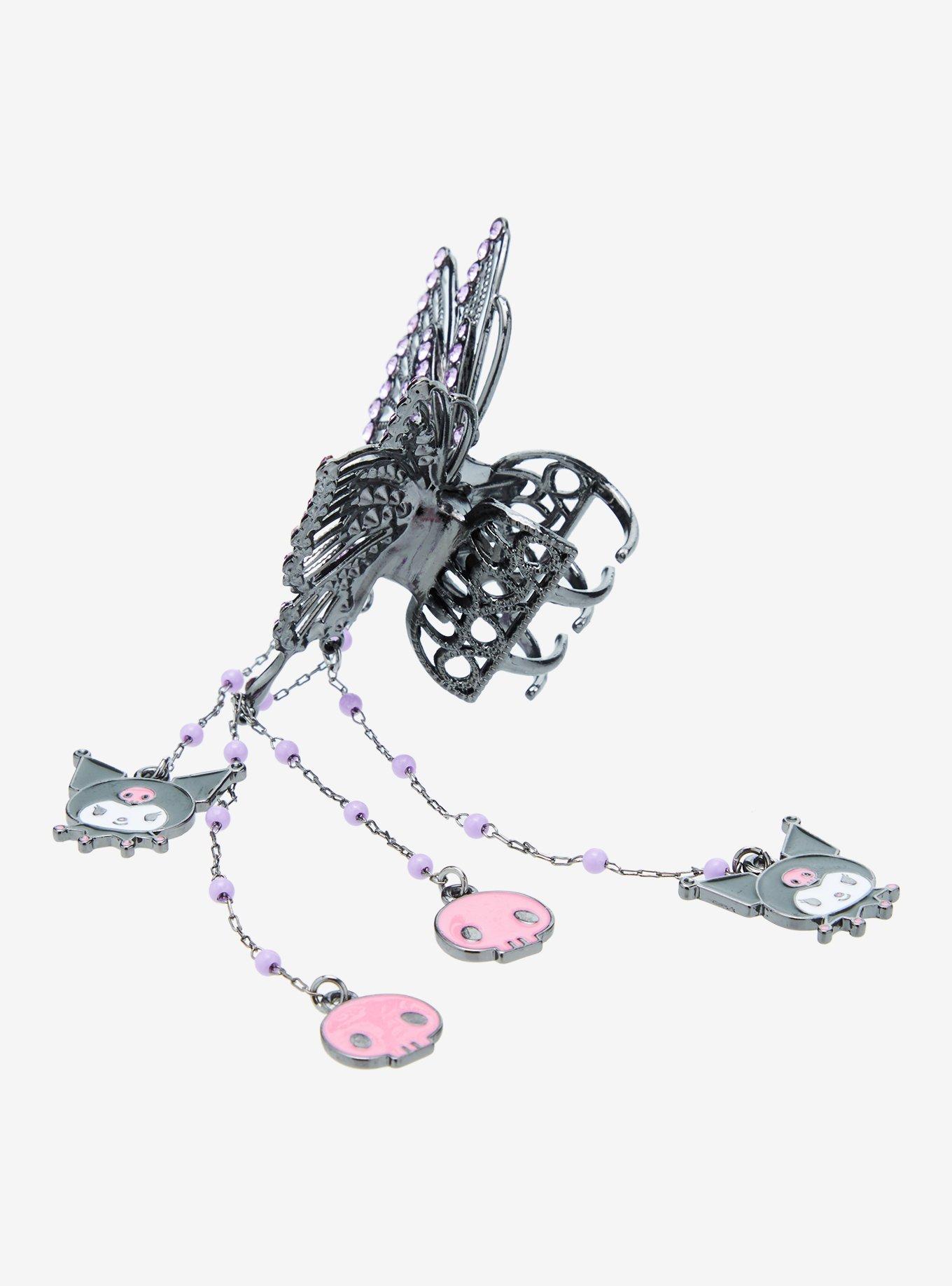 Sanrio Kuromi Butterfly Dangling Claw Clip, , alternate