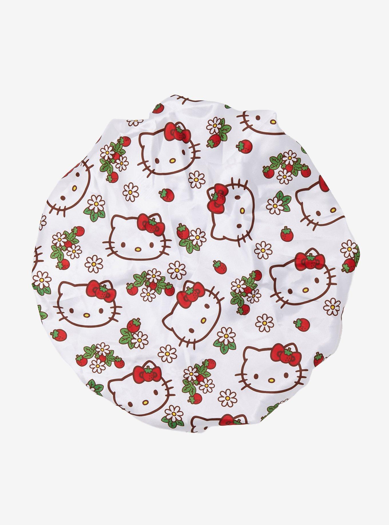 Sanrio Hello Kitty Strawberry Floral Allover Print Satin Bonnet, , alternate