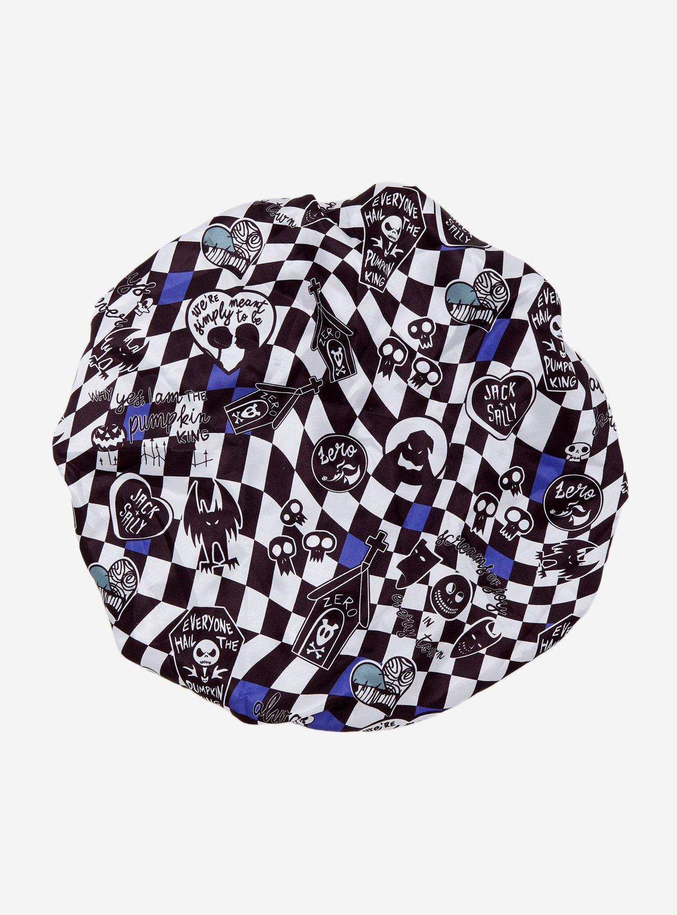 Disney The Nightmare Before Christmas Character Checkered Allover Print Satin Bonnet, , alternate