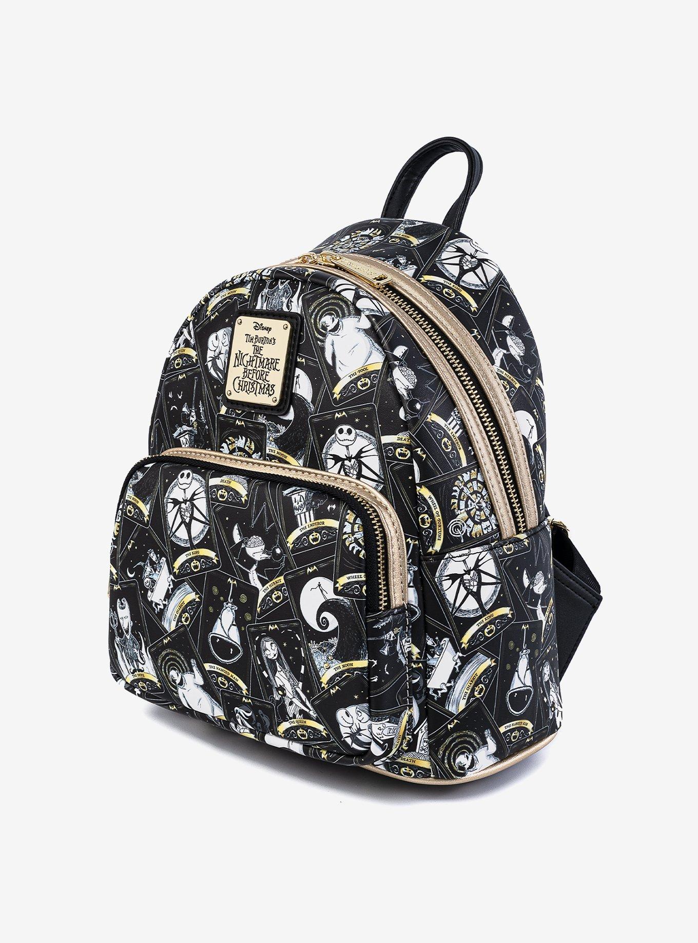 Loungefly The Nightmare Before Christmas Tarot Card Allover Print Mini Backpack, , alternate