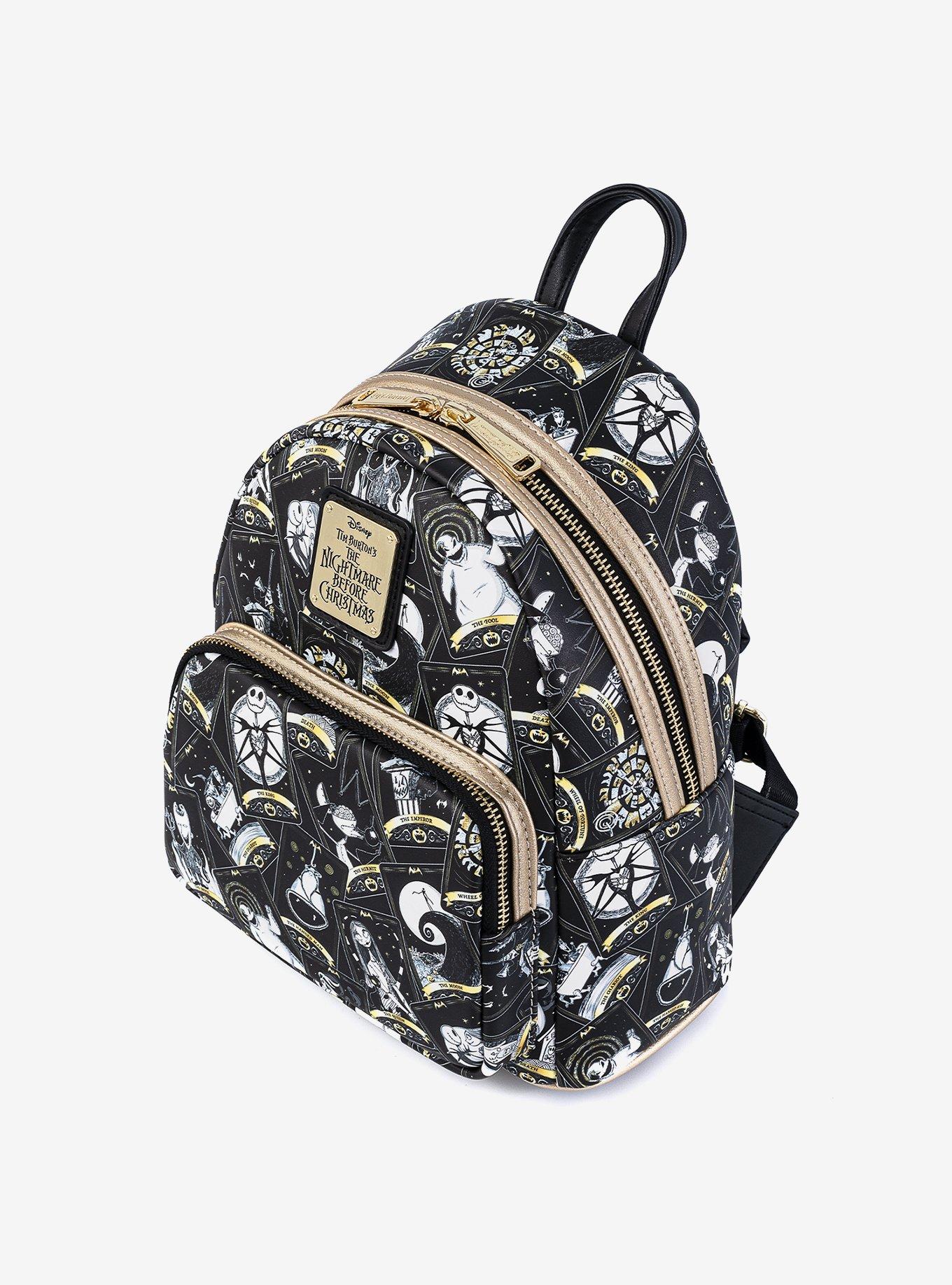 Loungefly The Nightmare Before Christmas Tarot Card Allover Print Mini Backpack, , alternate
