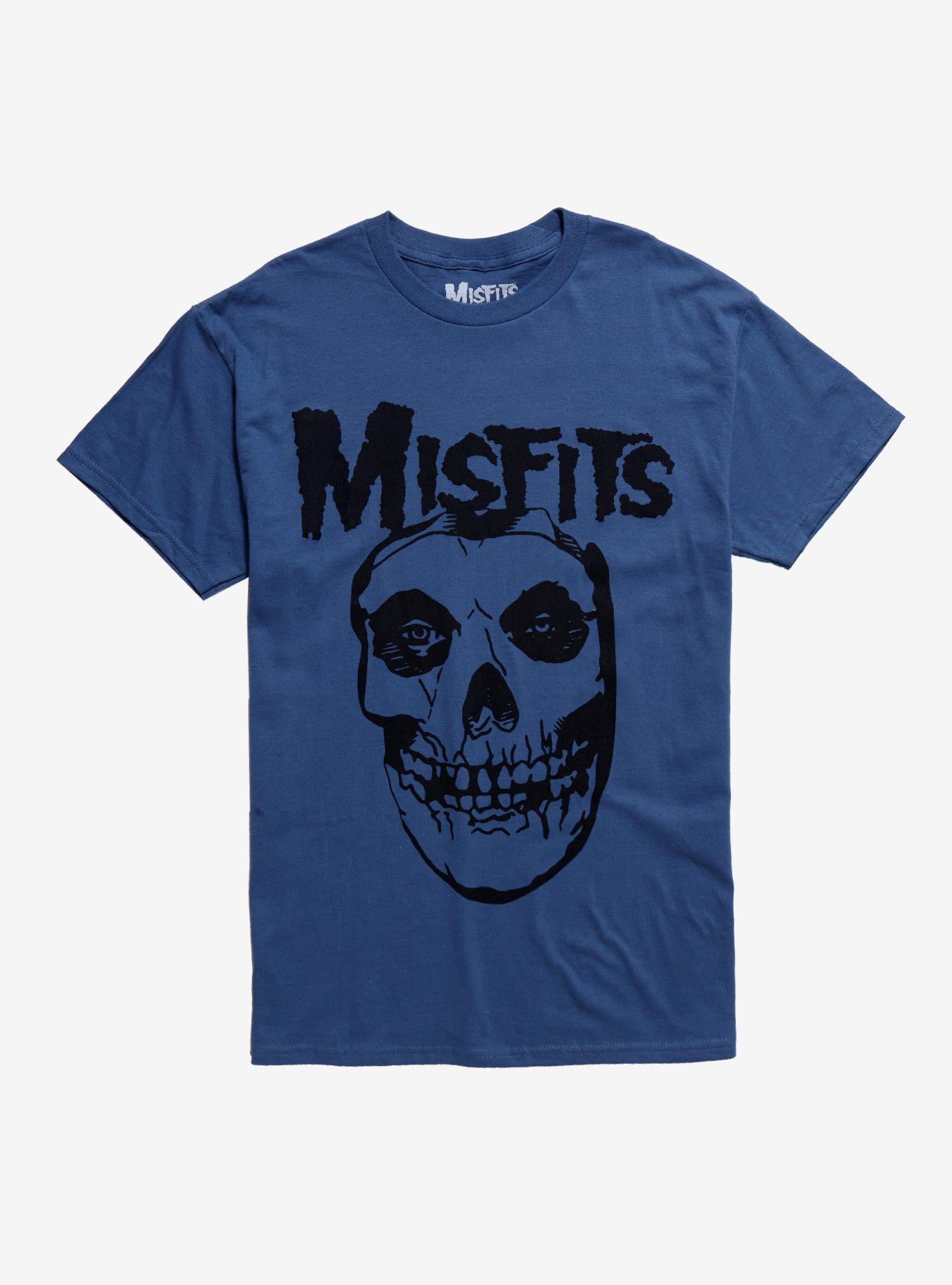 Shop Misfits Fiend Skull Blue T-Shirt