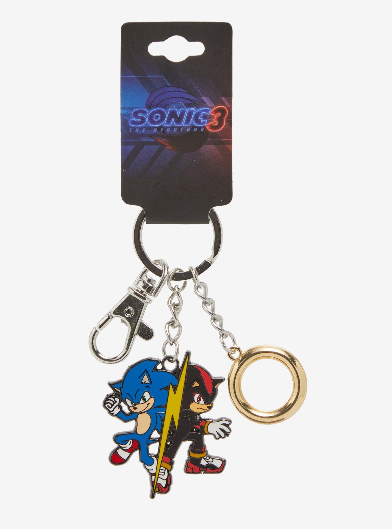 Sonic The Hedgehog Sonic & Shadow Gold Ring Key Chain, , hi-res