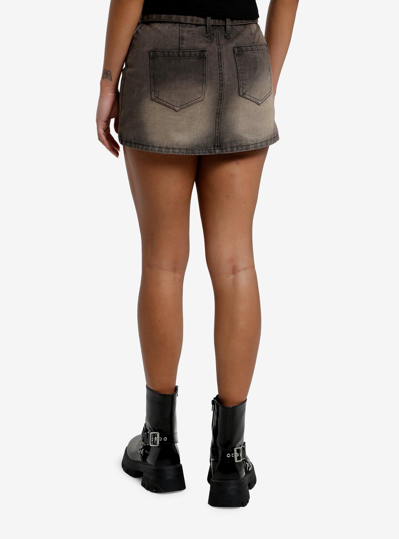 Vintage Wash Denim Skort, , hi-res