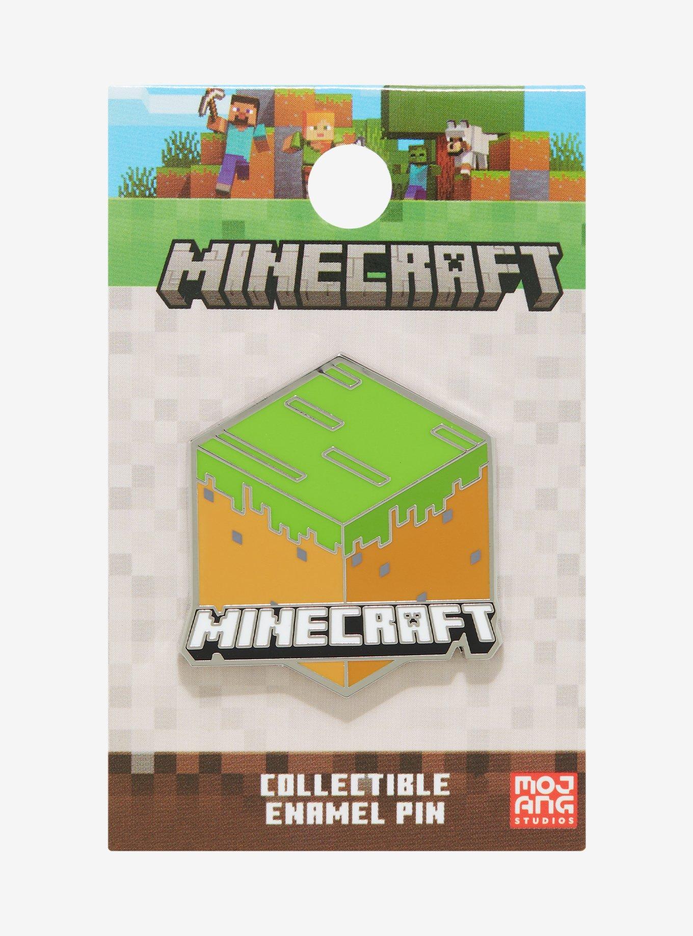 Minecraft Logo Enamel Pin, , hi-res