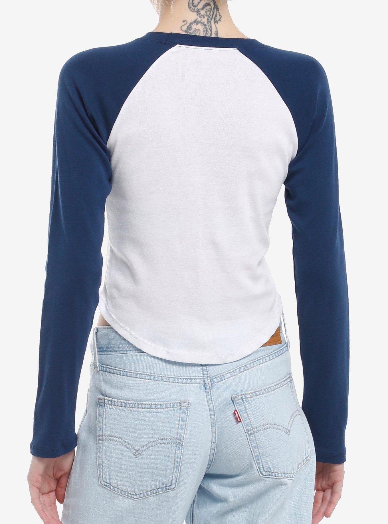 Wicked Shiz University Girls Raglan Long-Sleeve Top, BLUE, alternate