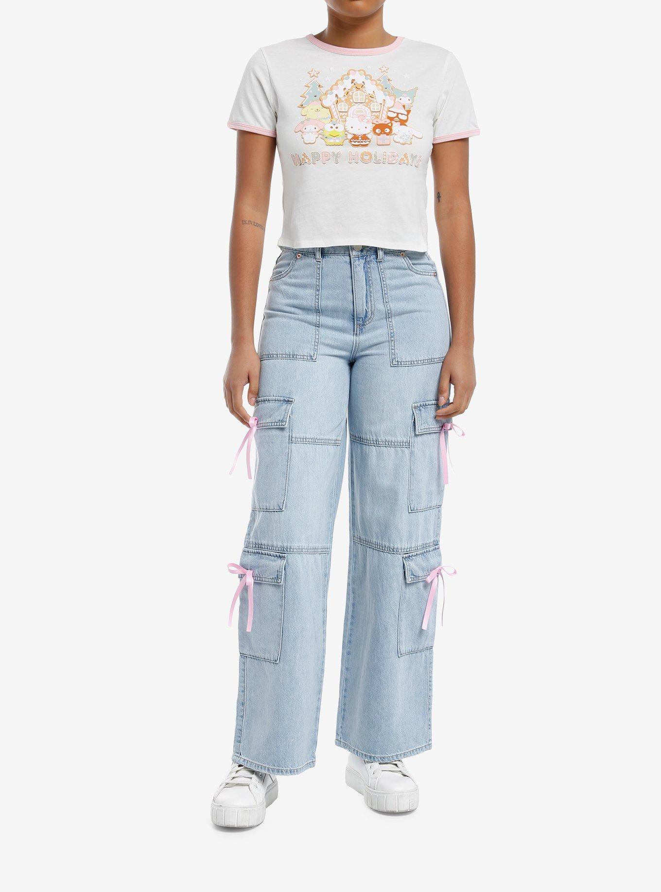 Hello Kitty And Friends Gingerbread Puff Print Girls Baby Ringer T-Shirt, PINK, alternate