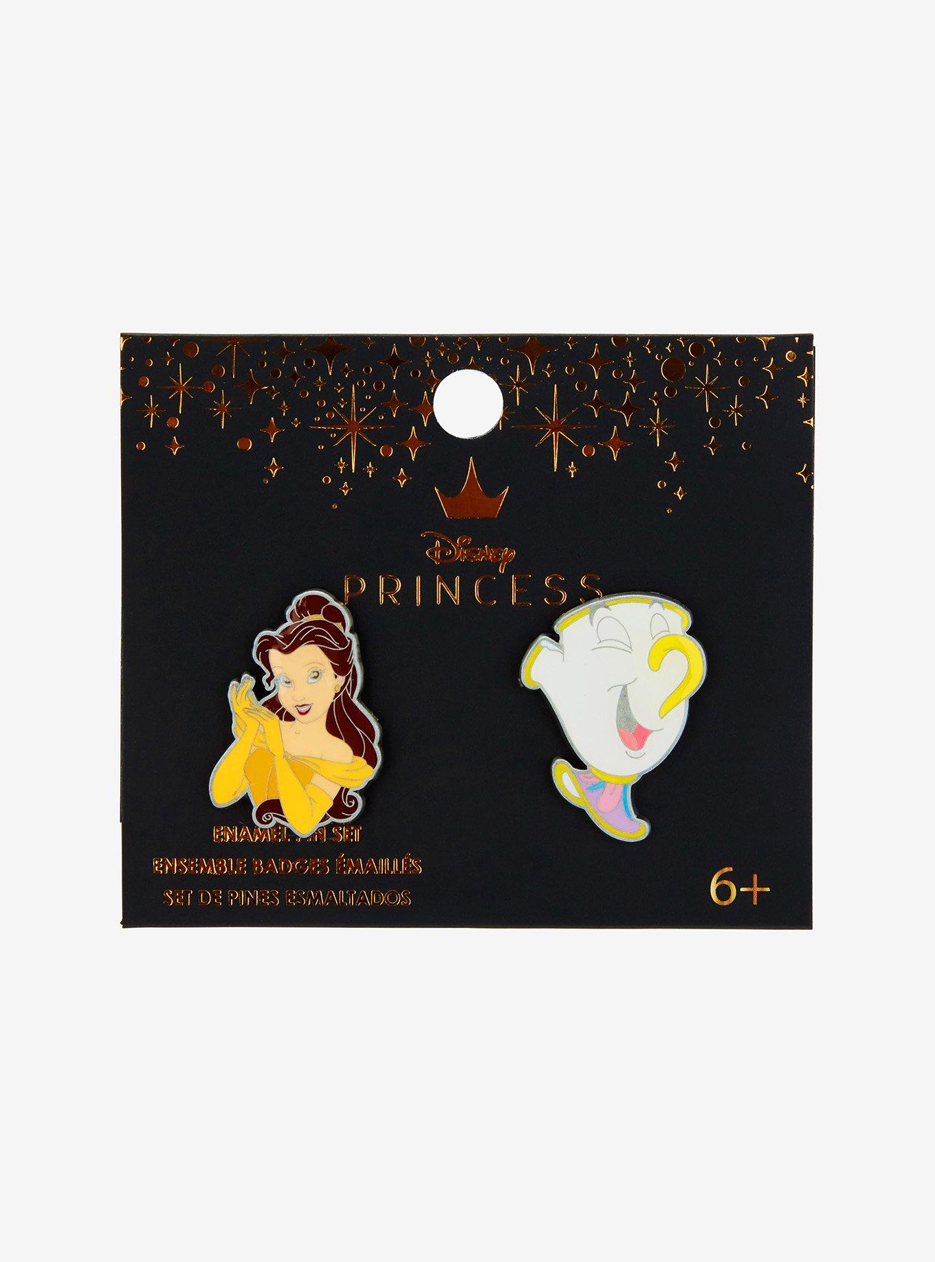 Loungefly Disney Beauty And The Beast Belle & Chip Enamel Pin Set, , hi-res