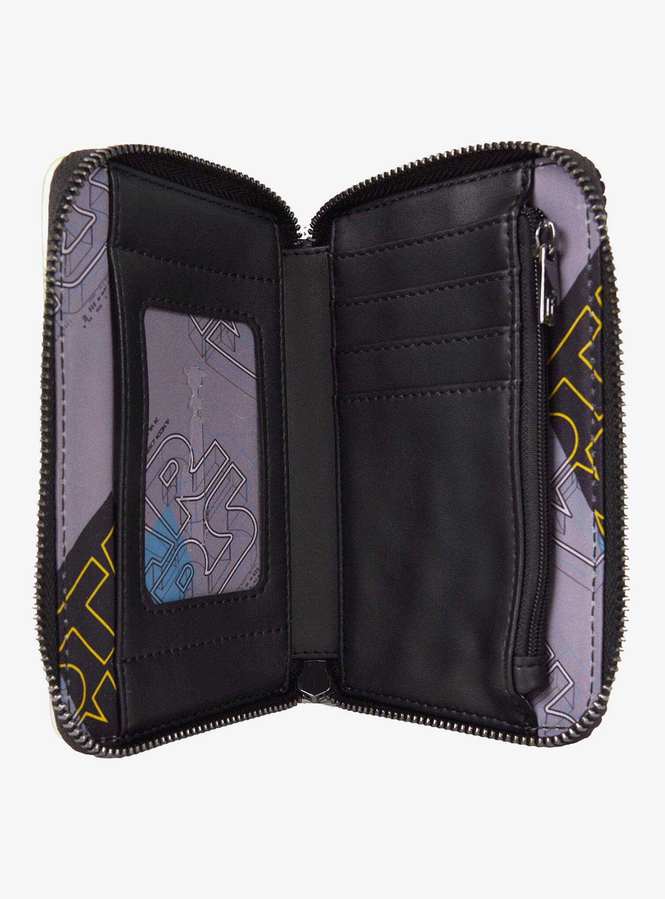 Loungefly Star Wars Luke Skywalker Lightsaber Diagram Small Zip Wallet, , alternate