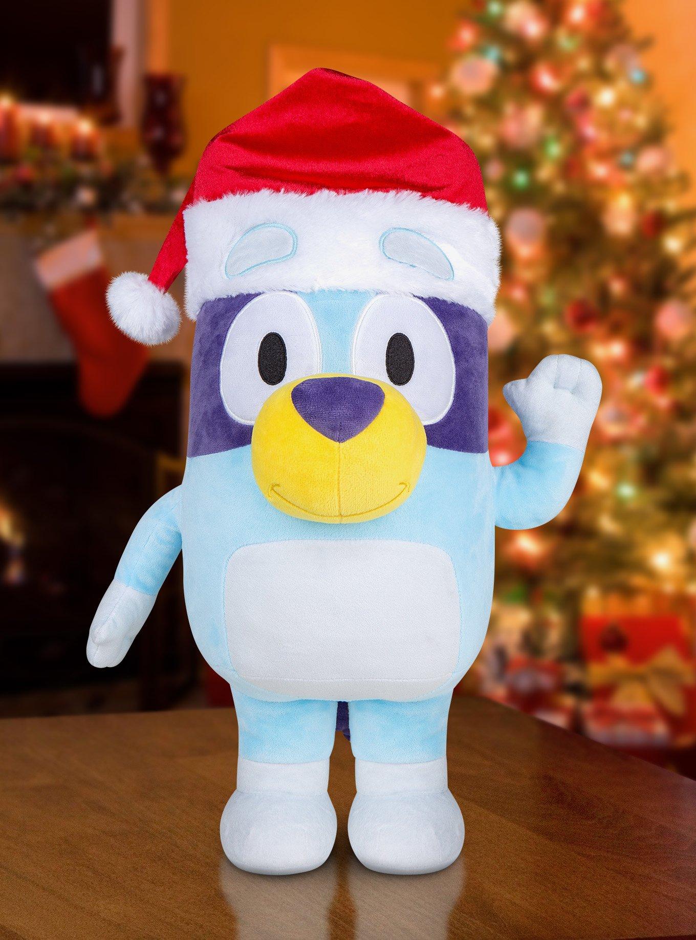 Bluey with Santa Hat Holiday Greeter, , hi-res