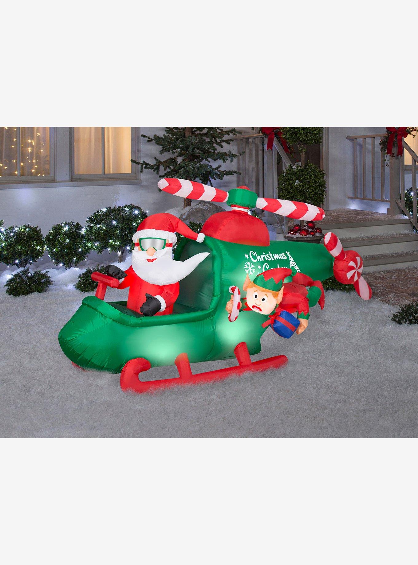 Santa in Helicopter Animated Airblown