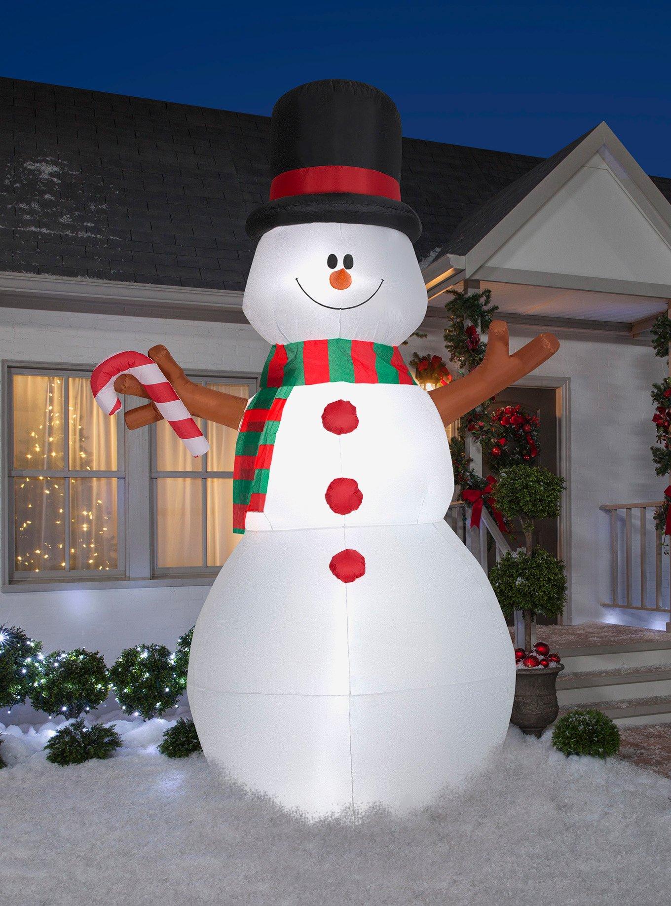 Swiveling Snowman Airblown Animated, , hi-res