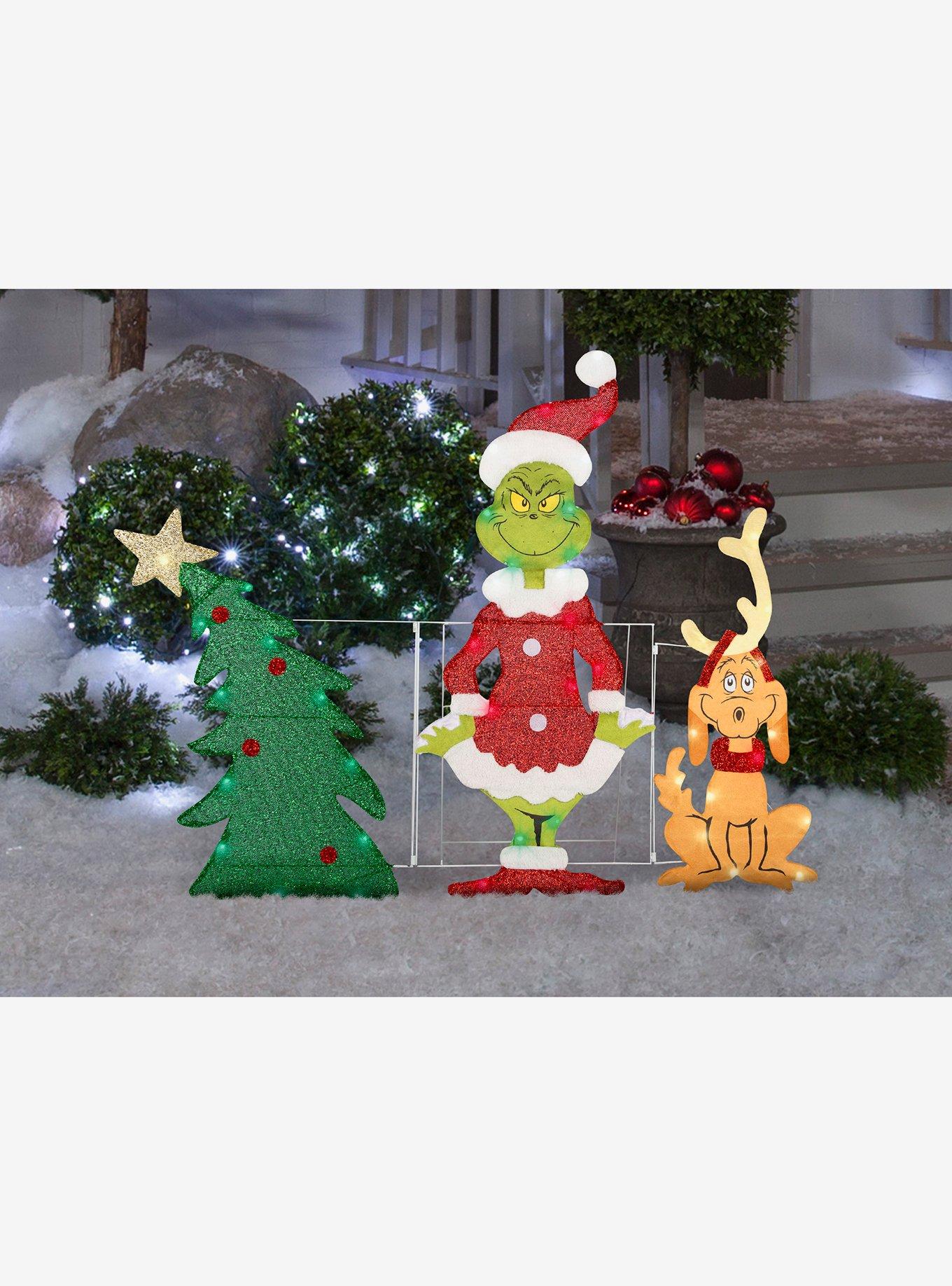 The Grinch and Max Lighted Flat-Tastics Yard Decor, , hi-res