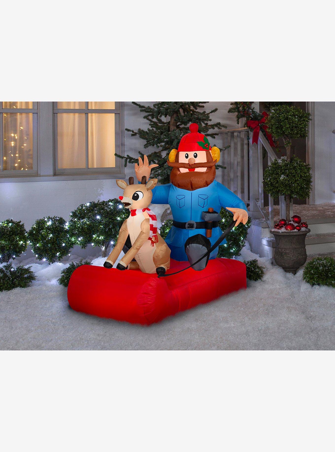 Rudolph the Red-Nosed Reindeer Yukon Cornelius Sled Airblown, , hi-res