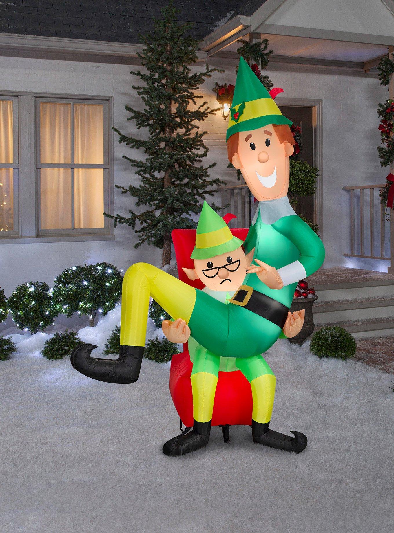 Buddy the Elf on Papa Elf's Lap Airblown, , hi-res