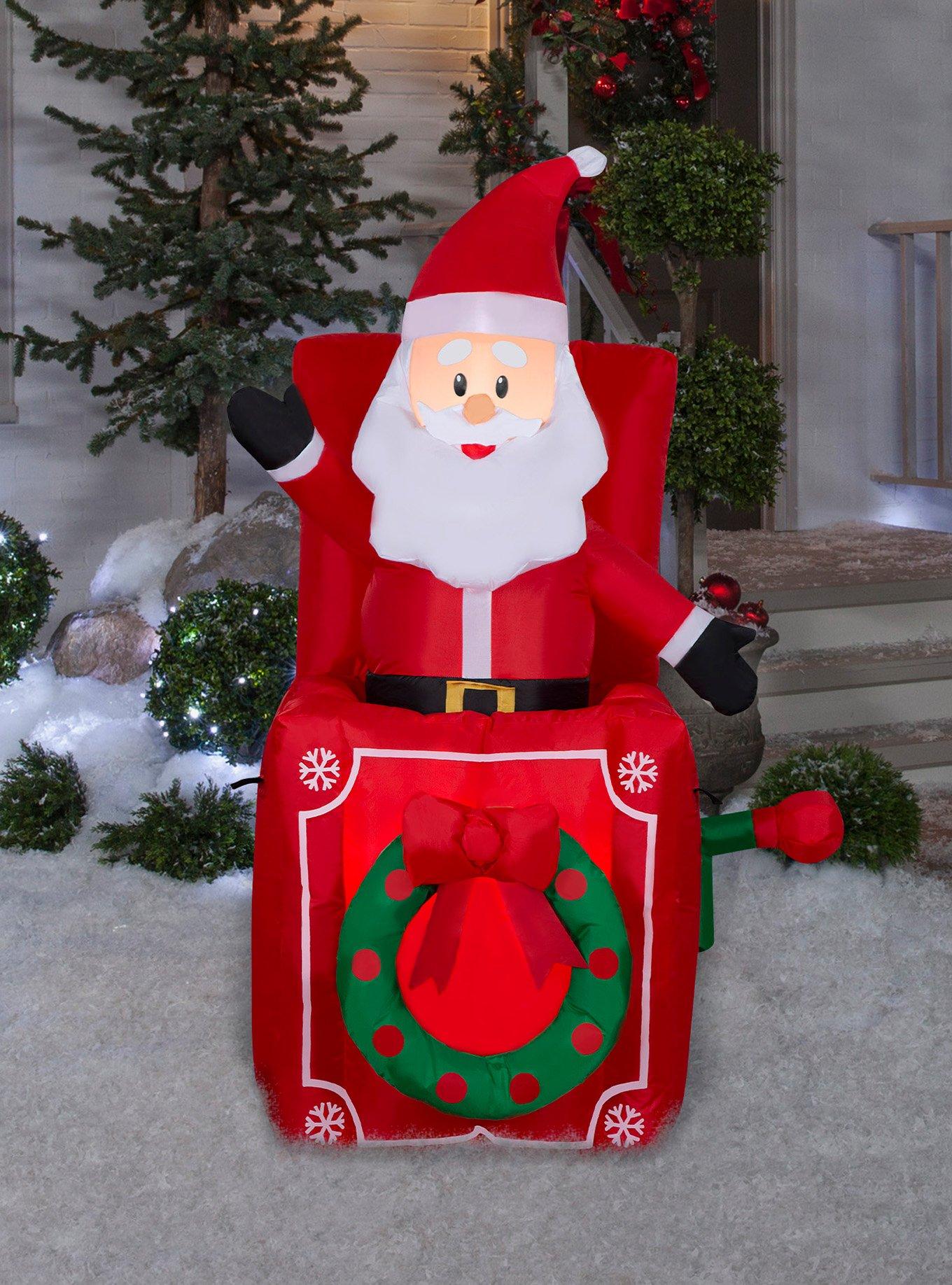 Santa in Pop-Up Box Animated Airblown