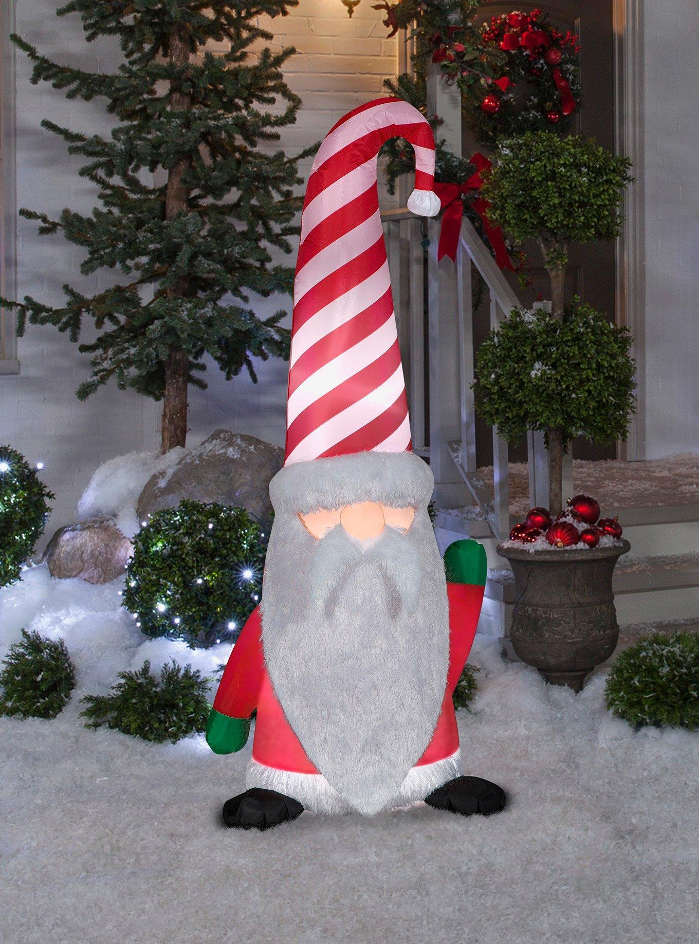 Santa Gnome Candy Cane Airblown, , hi-res
