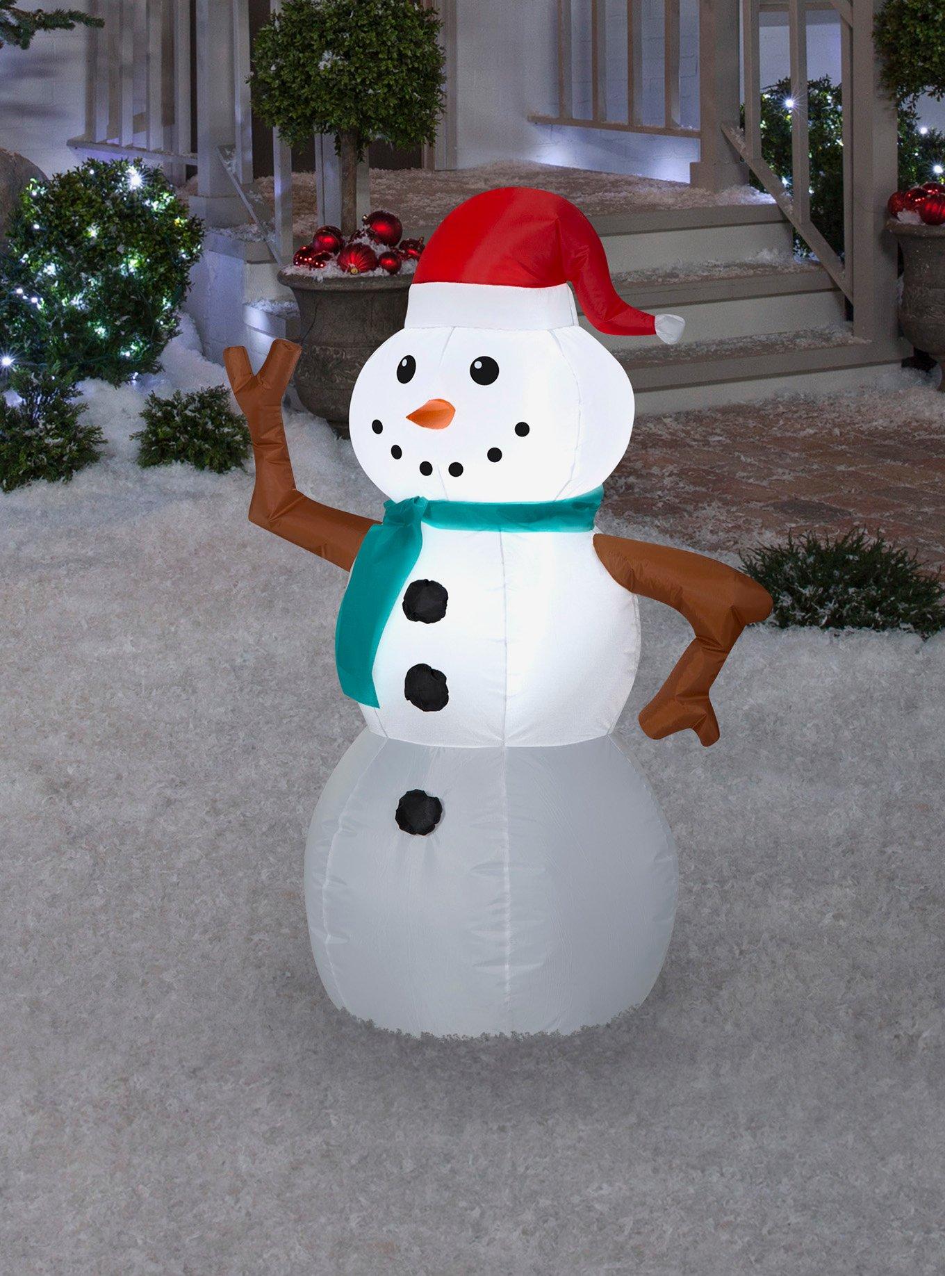 Snowman with Twig Arms Airblown, , hi-res