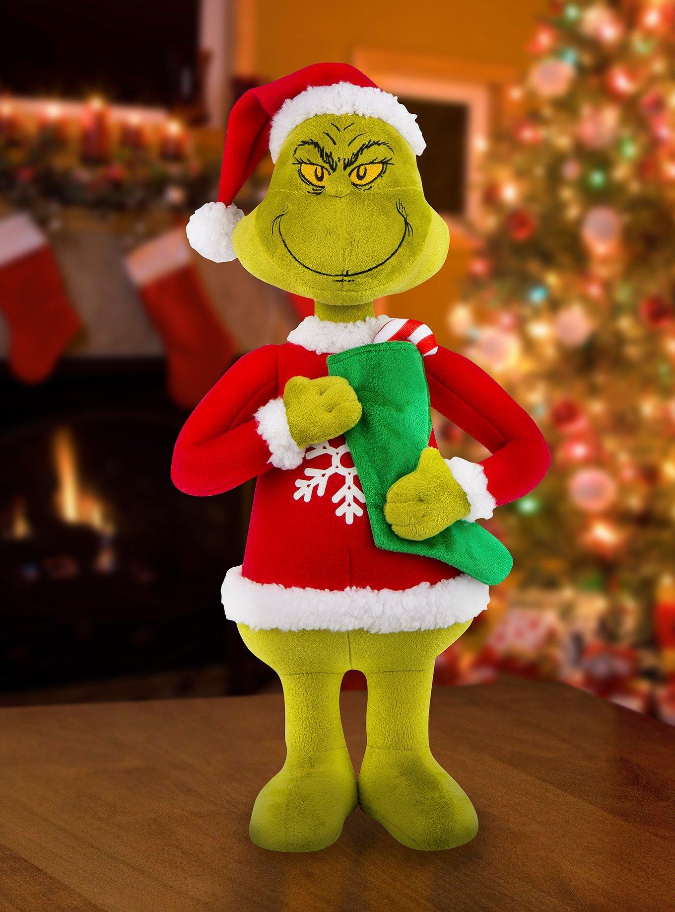 The Grinch Plush Green Stocking Holiday Greeter, , hi-res