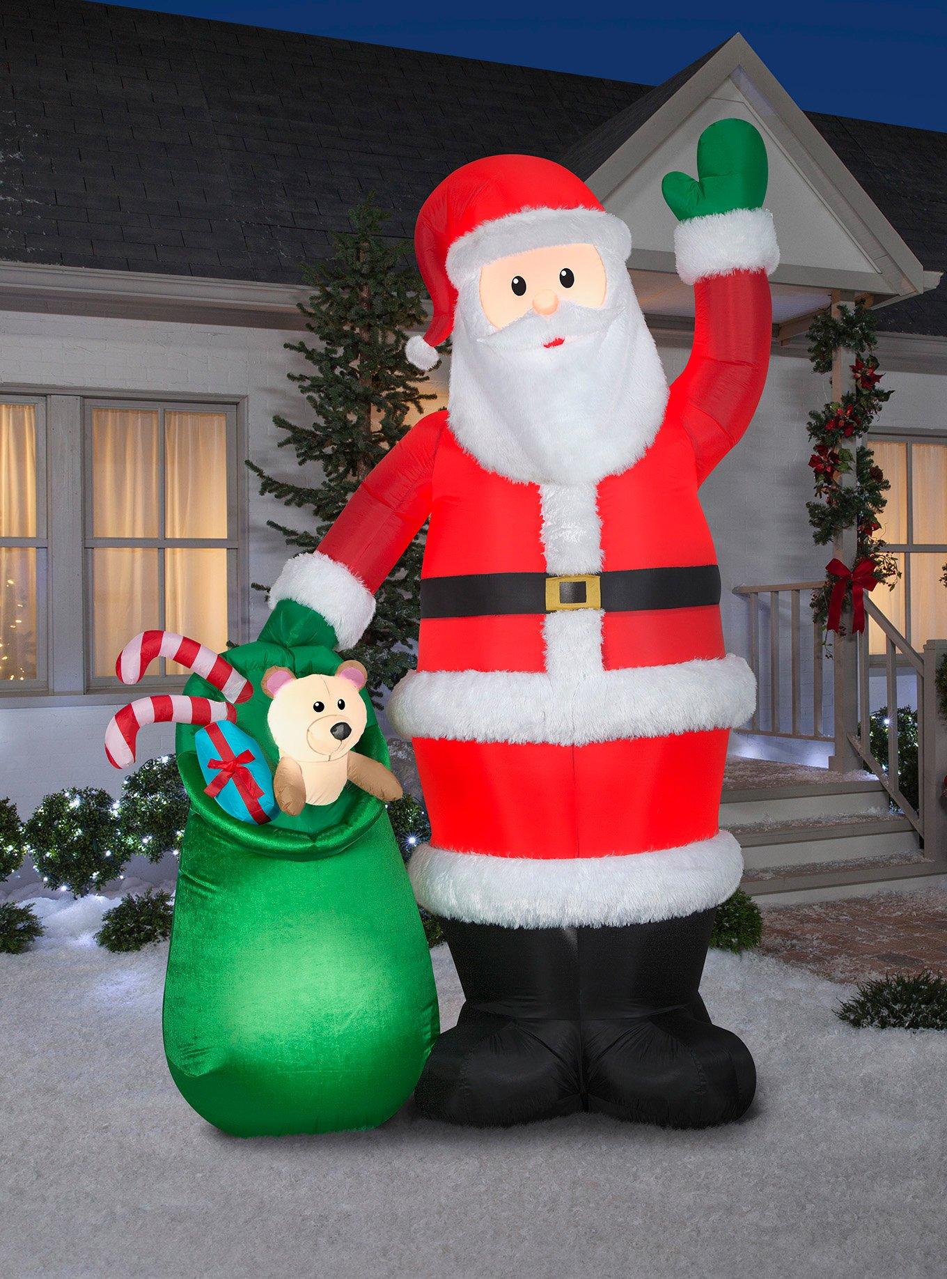 Luxe Santa with Toy Bag Airblown, , hi-res