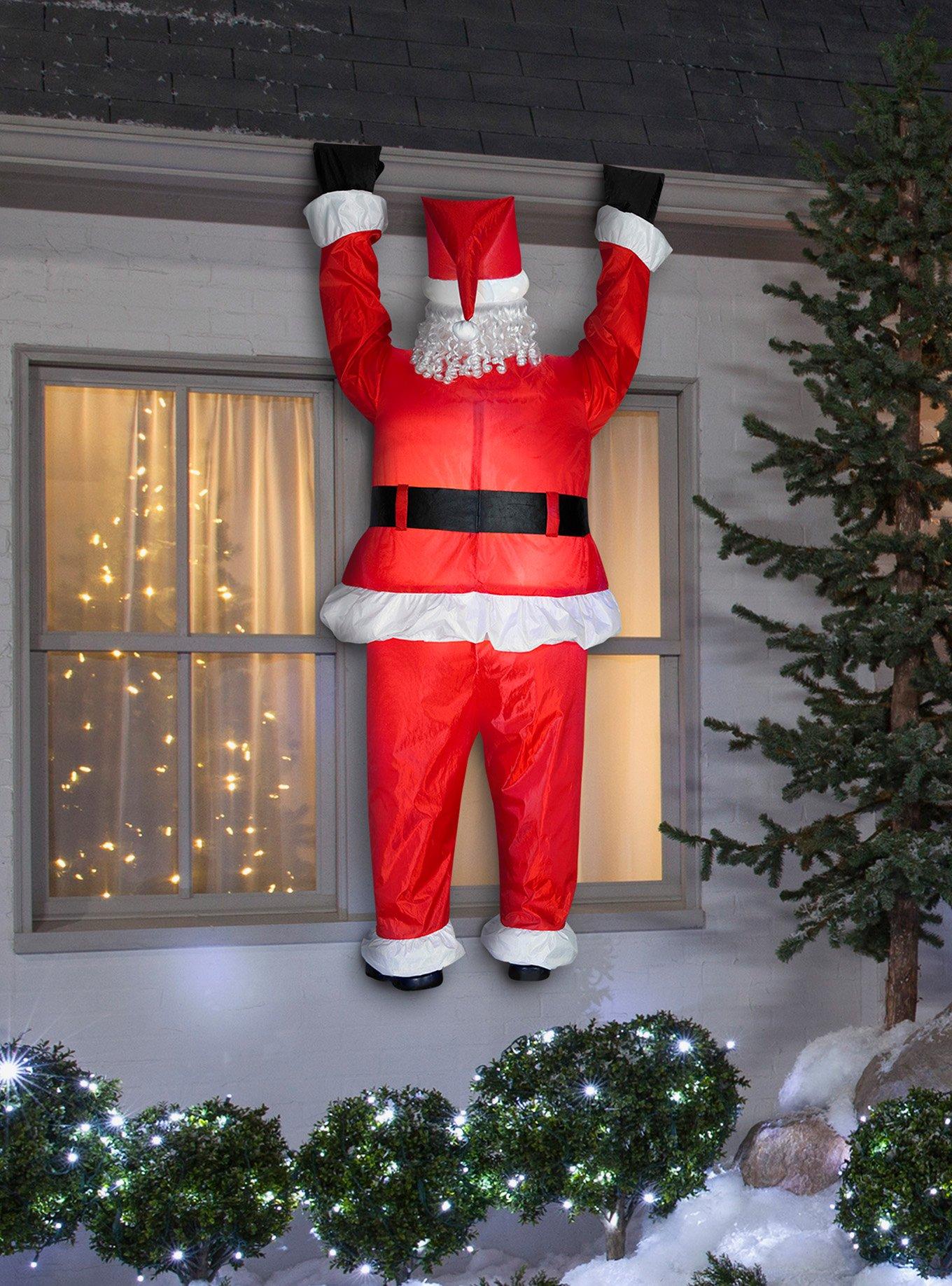 Realistic Roof-Hangin' Santa Airblown