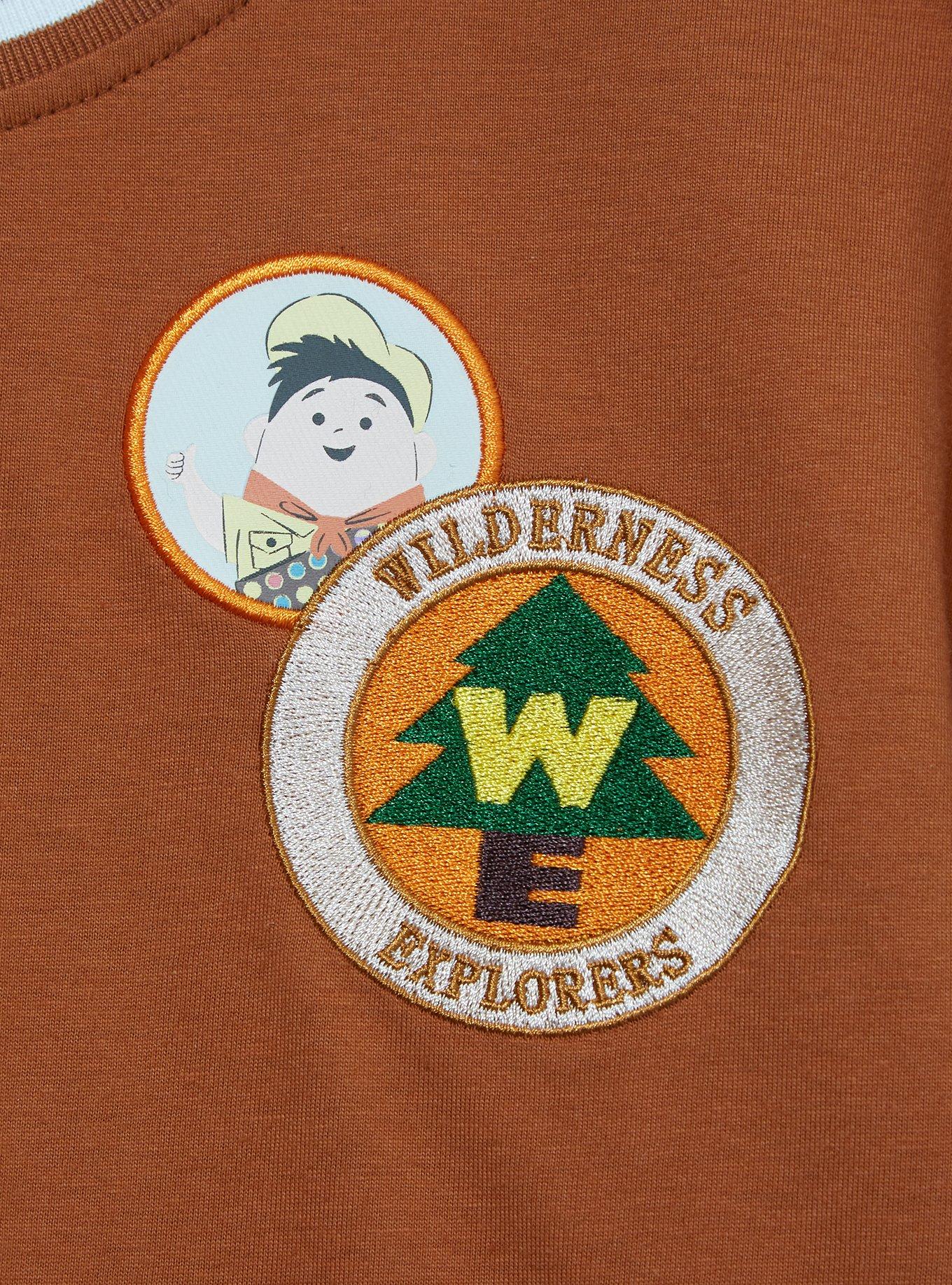 Disney Pixar Up Wilderness Explorer Badges T-Shirt - BoxLunch Exclusive, ORANGE, alternate