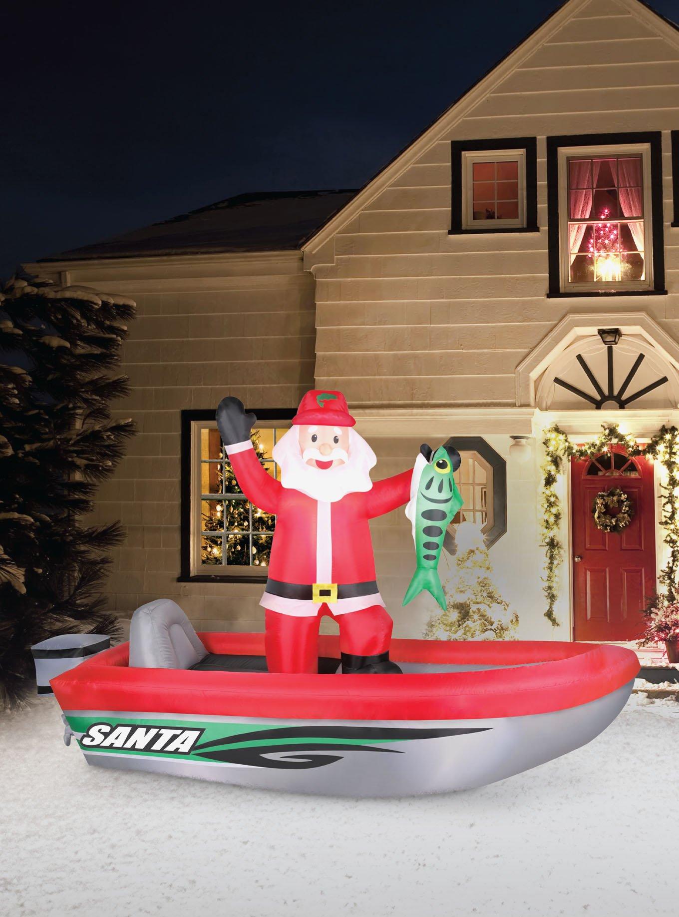 Fishing Santa 10ft Inflatable, , hi-res