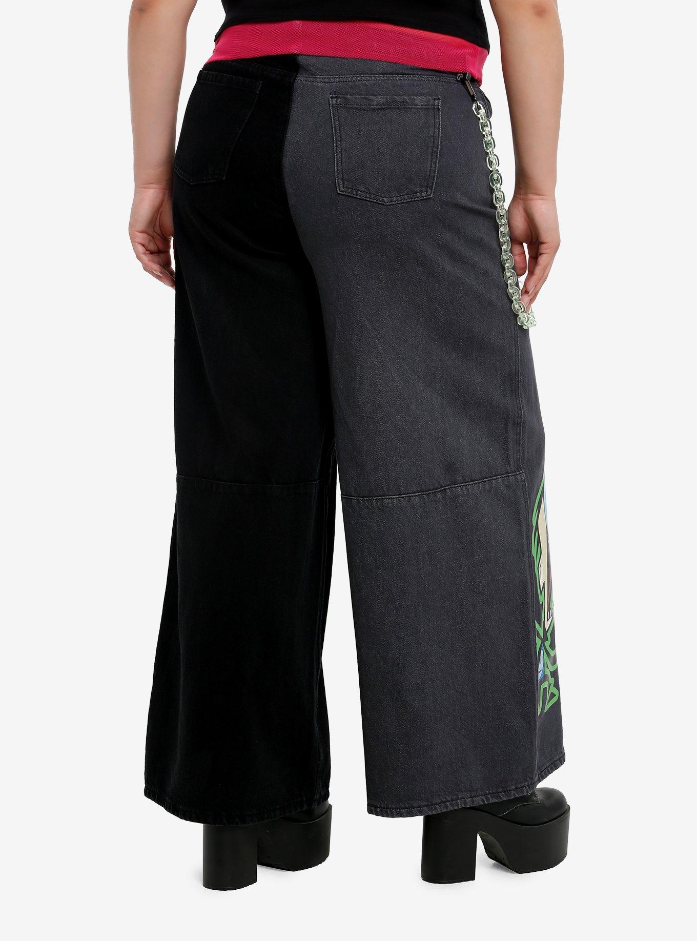 Invader Zim Dib & Zim Split Wide Leg Denim Pants Plus Size, , hi-res