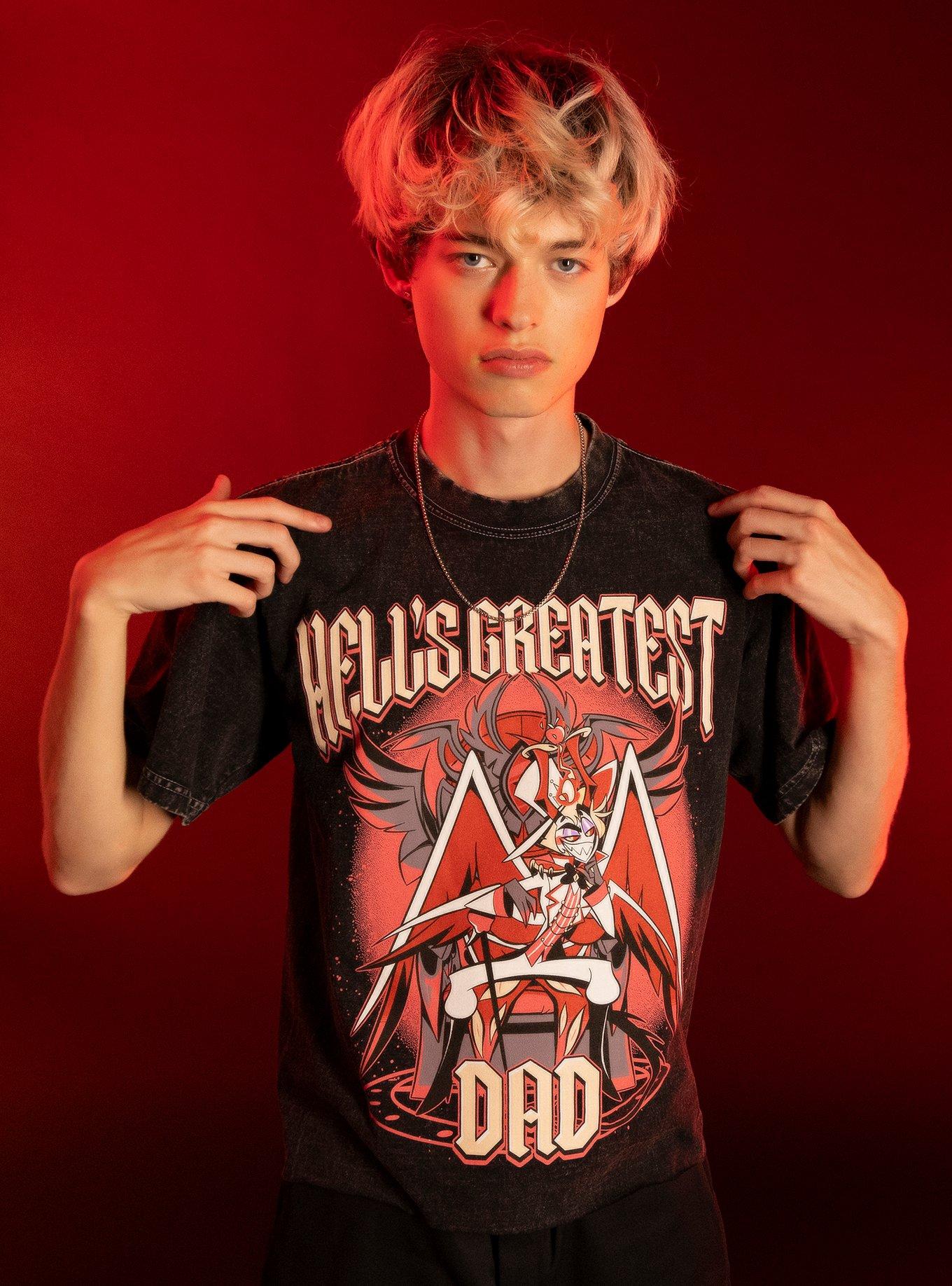 Shop Hazbin Hotel Lucifer Hell's Greatest Dad Dark Wash T-Shirt