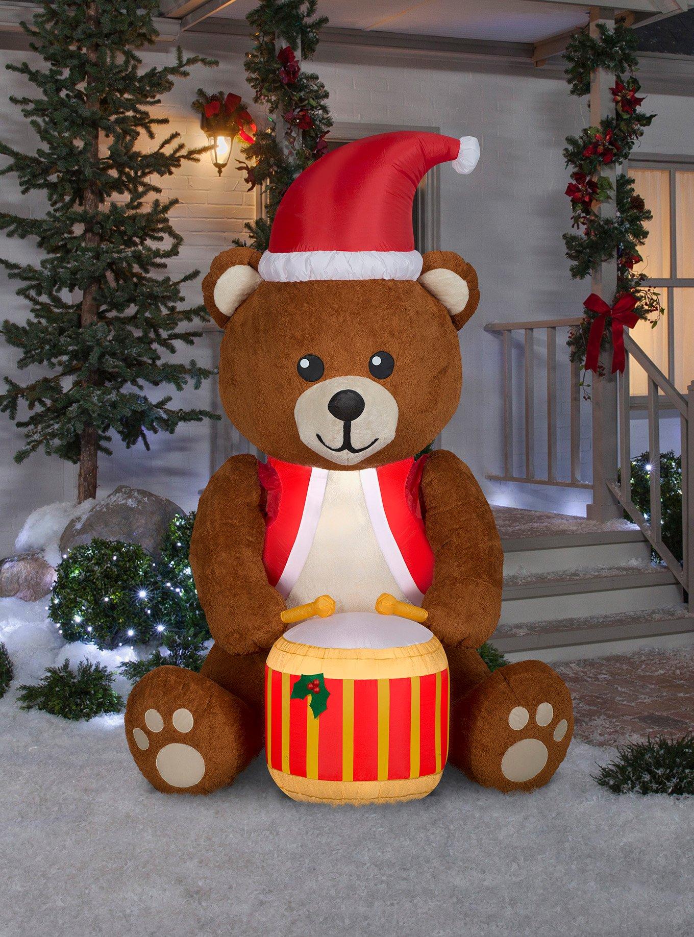 Drummer Boy Teddy Bear Animated Airblown, , alternate