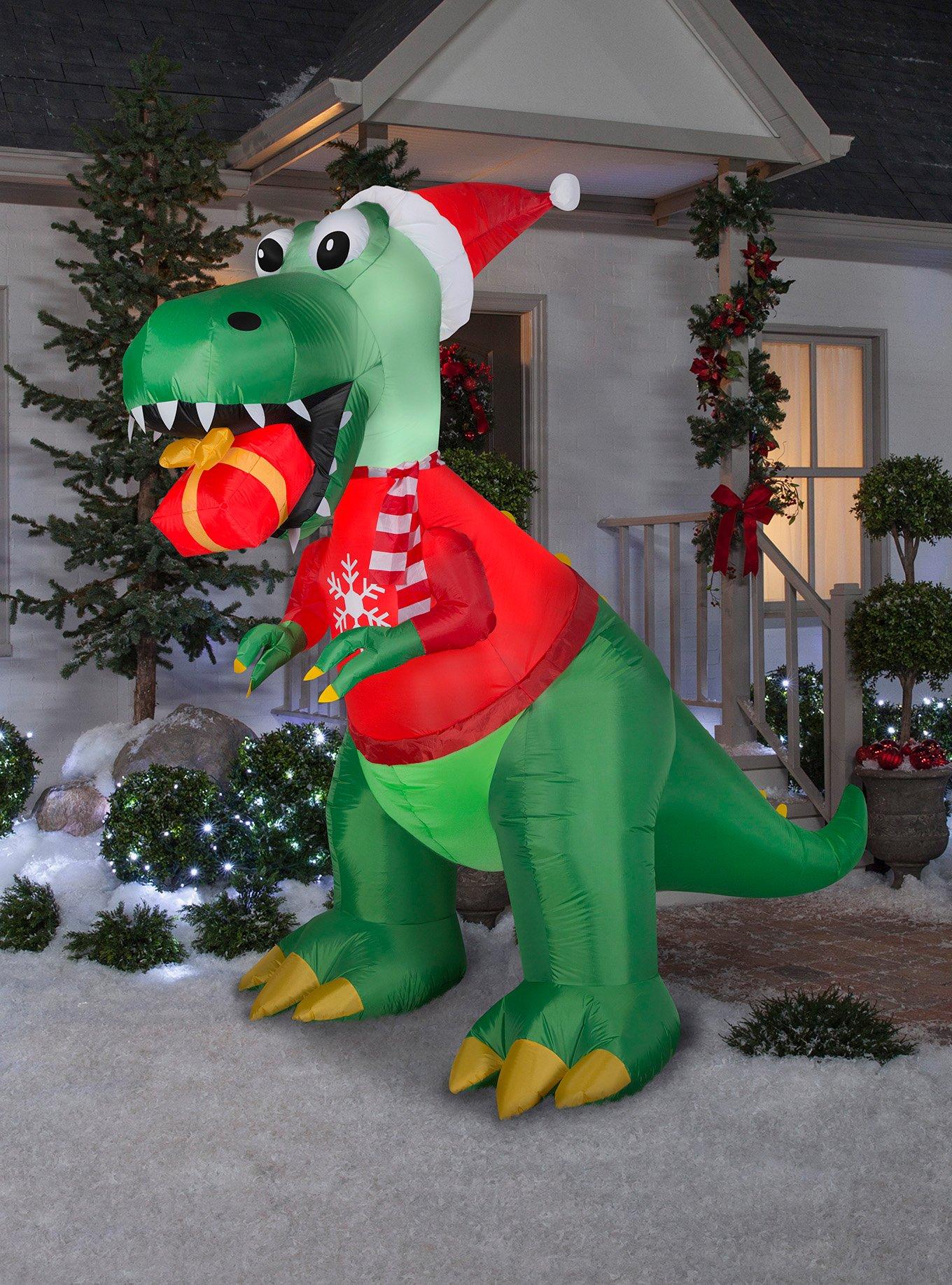 Dinosaur with Gift Box Airblown, , hi-res