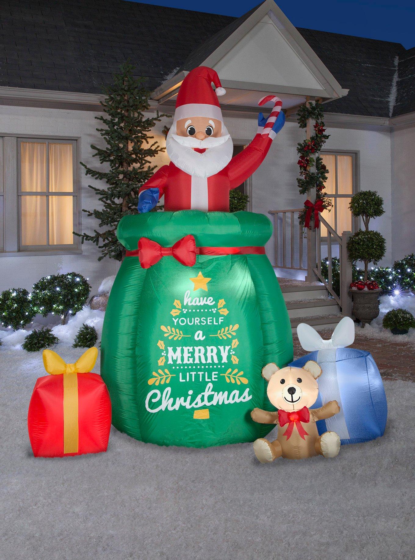 Santa in a Gift Sack Giant Animated Airblown, , hi-res