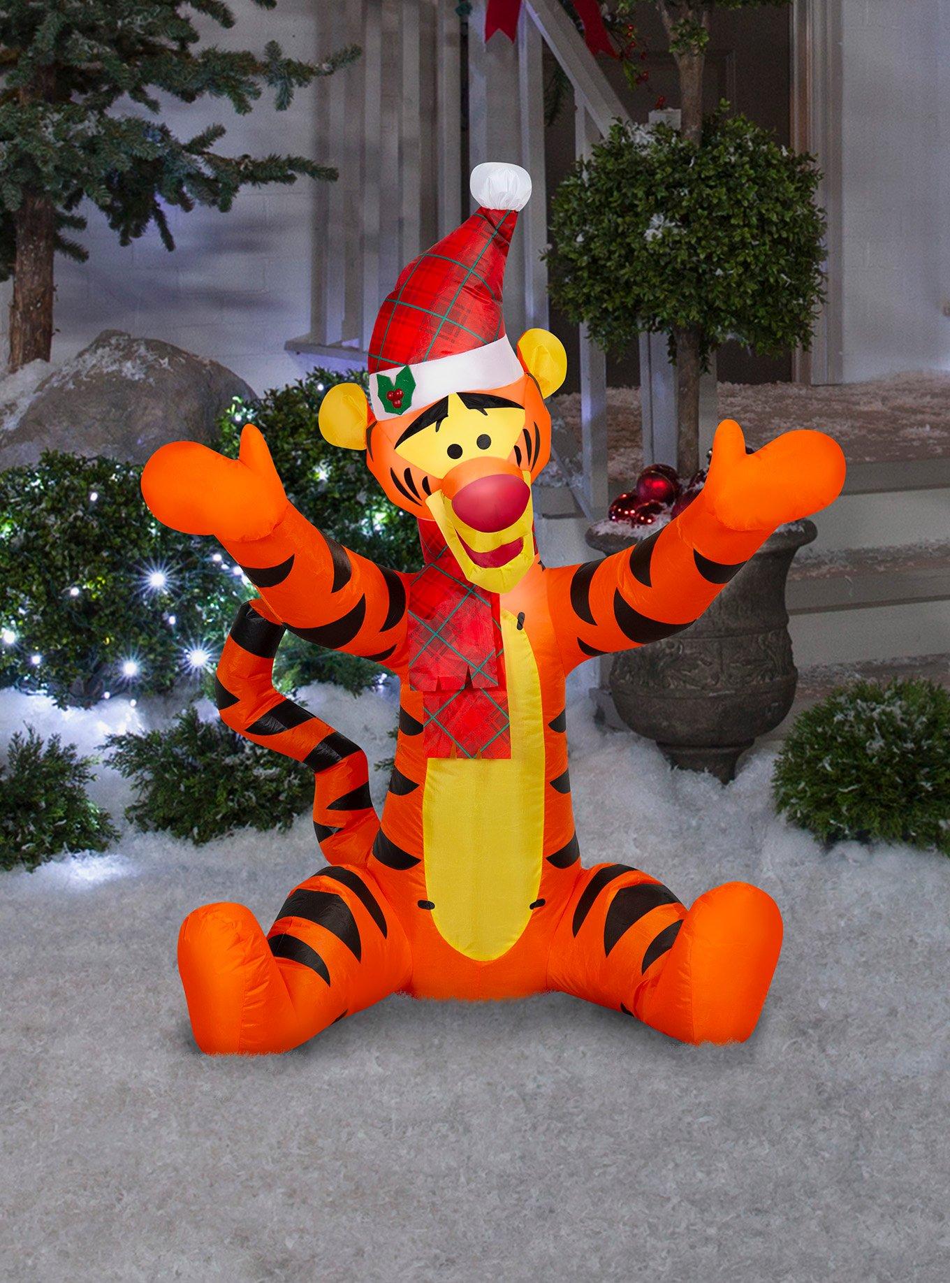 Disney Winnie the Pooh Tigger in Santa Hat Airblown, , hi-res