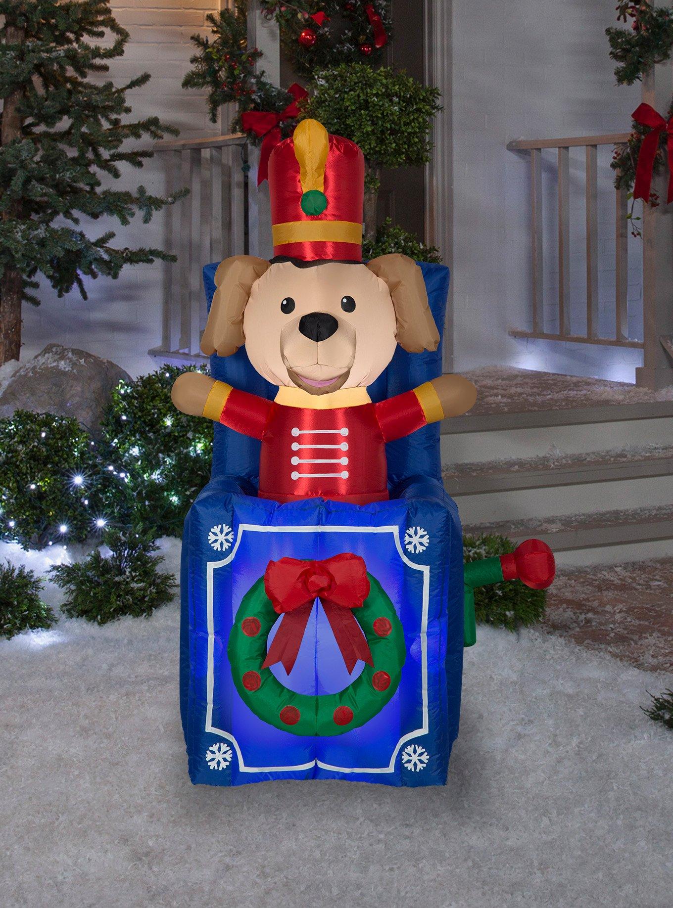 Toy Soldier Dog in Pop-Up Box Animated Airblown, , hi-res