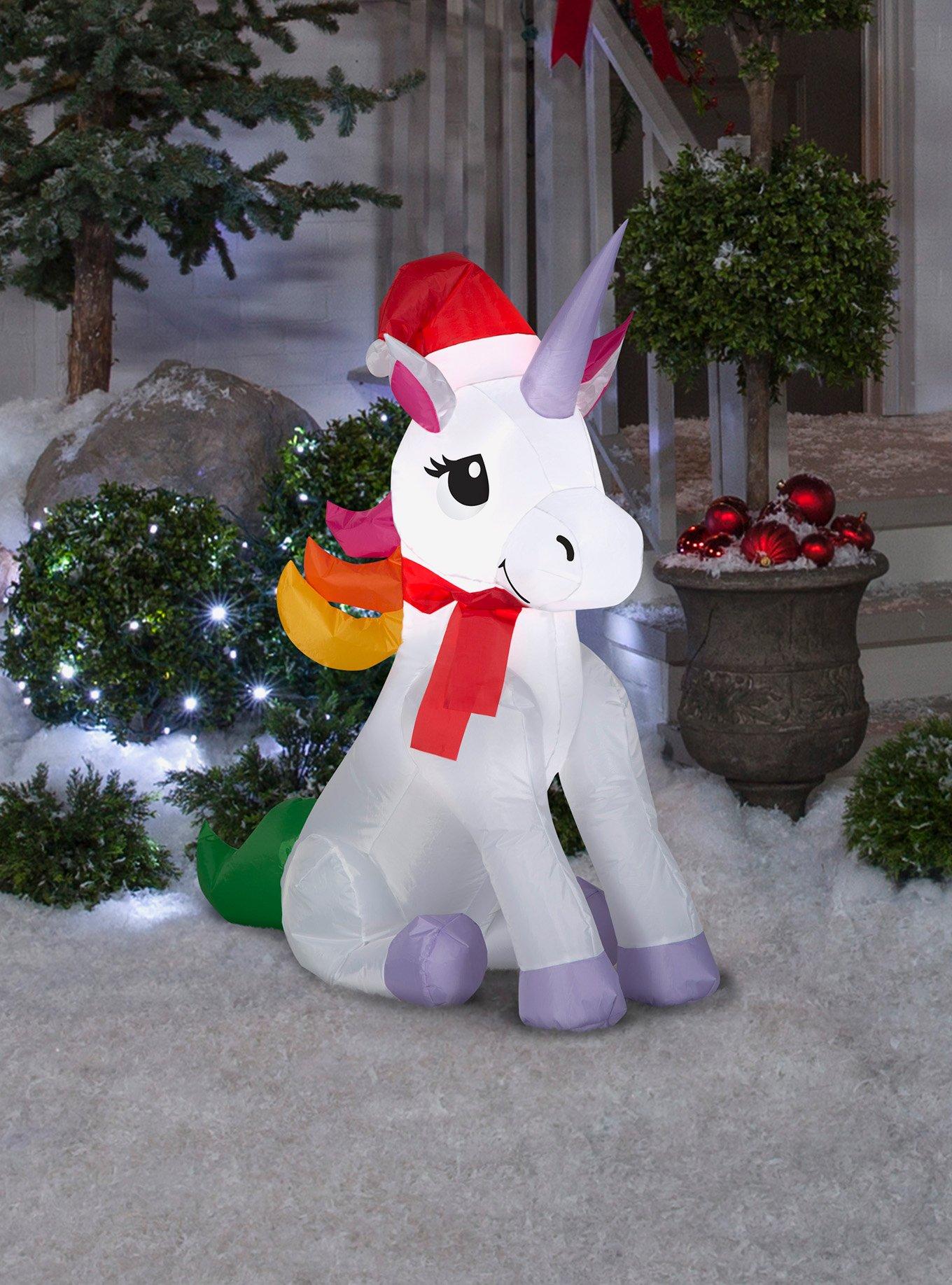 Rainbow Unicorn Christmas Airblown, , alternate