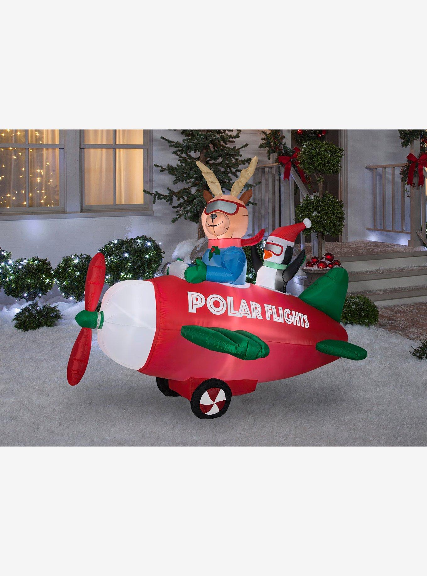 Reindeer Penguin Polar Flights Animated Airblown, , hi-res