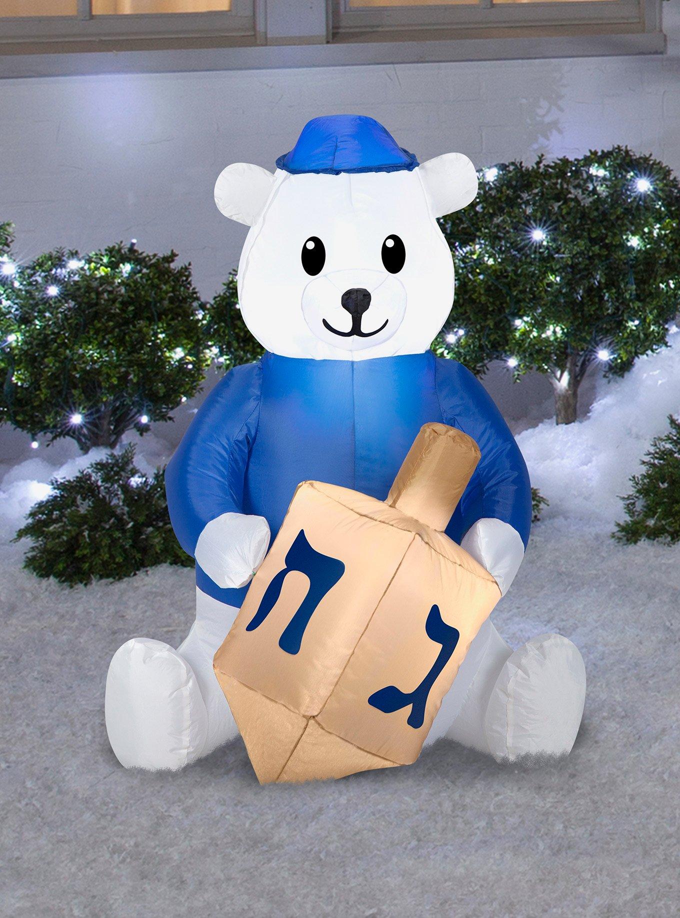 Outdoor Hanukkah Dreidel Bear Airblown, , hi-res