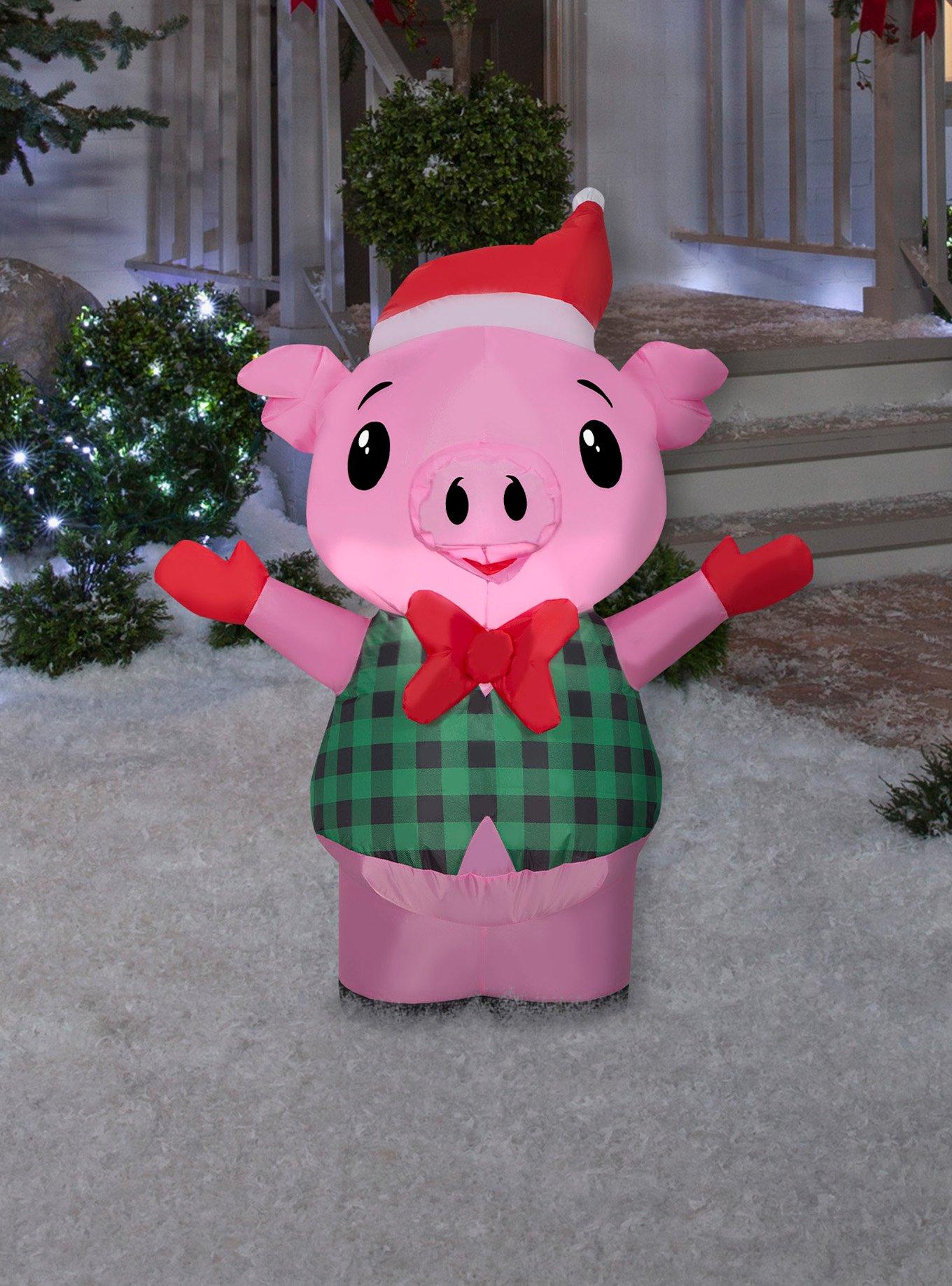 Pig in Vest Christmas Airblown, , hi-res