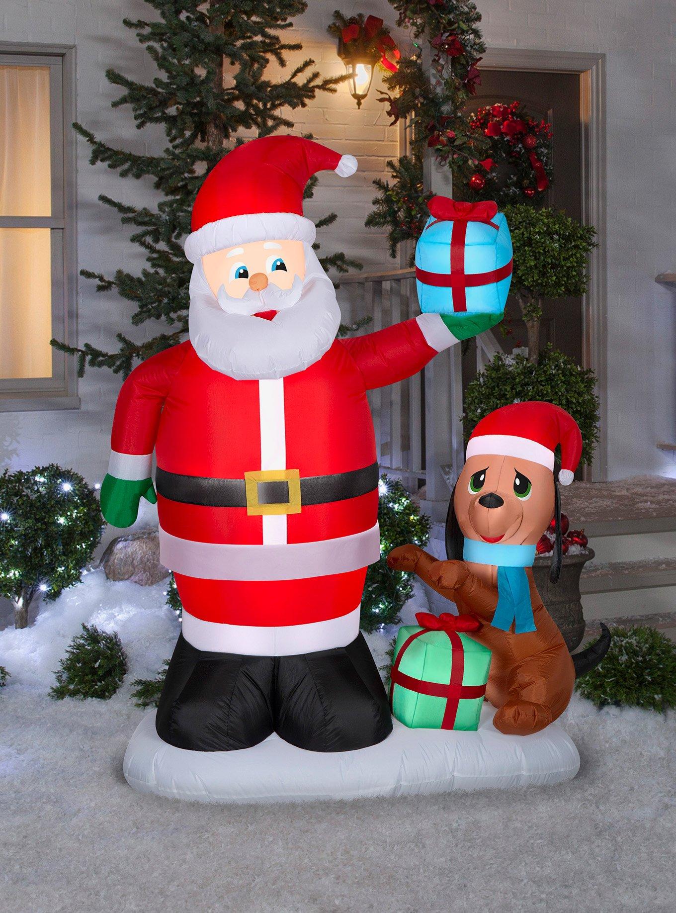 Santa and Puppy Animated Airblown, , hi-res