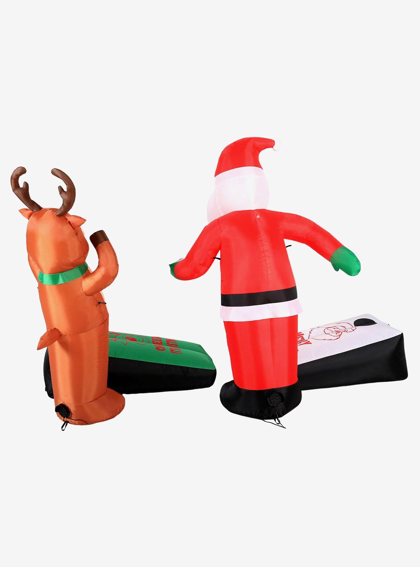 Santa and Reindeer Playing Cornhole Airflowz Inflatable, , alternate