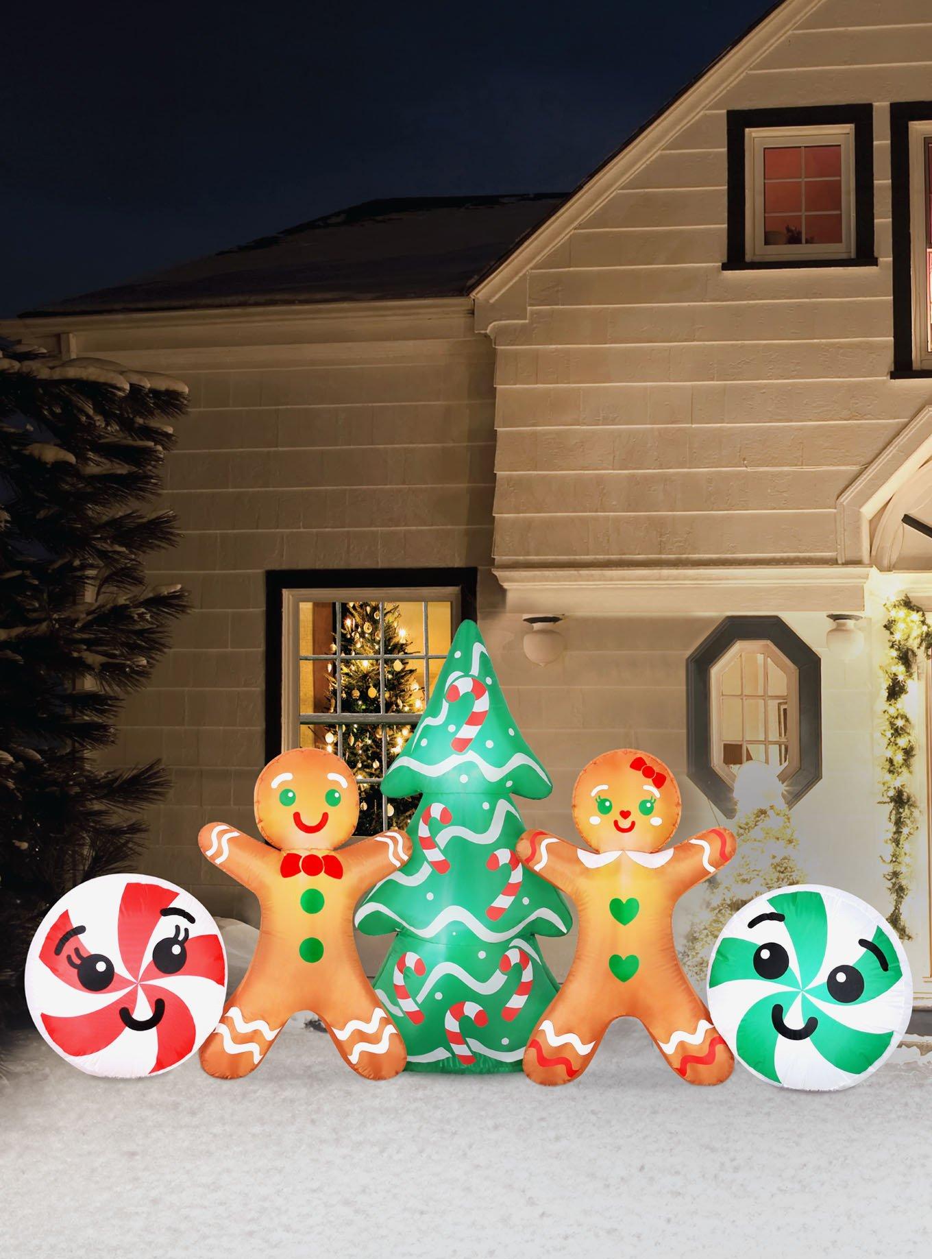 Gingerbread Couple Scene Airflowz Inflatable, , alternate