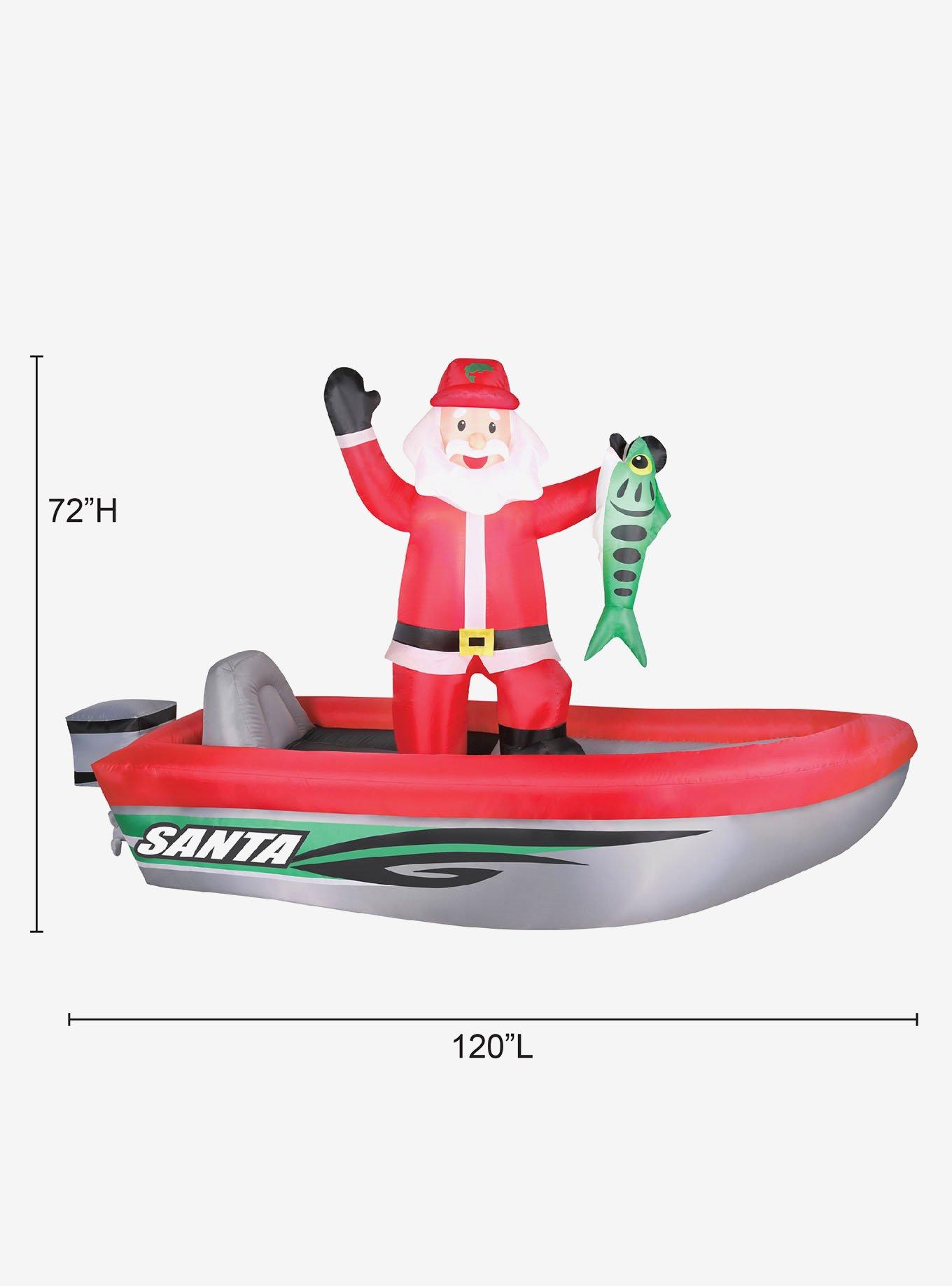 Fishing Santa 10ft Inflatable, , alternate