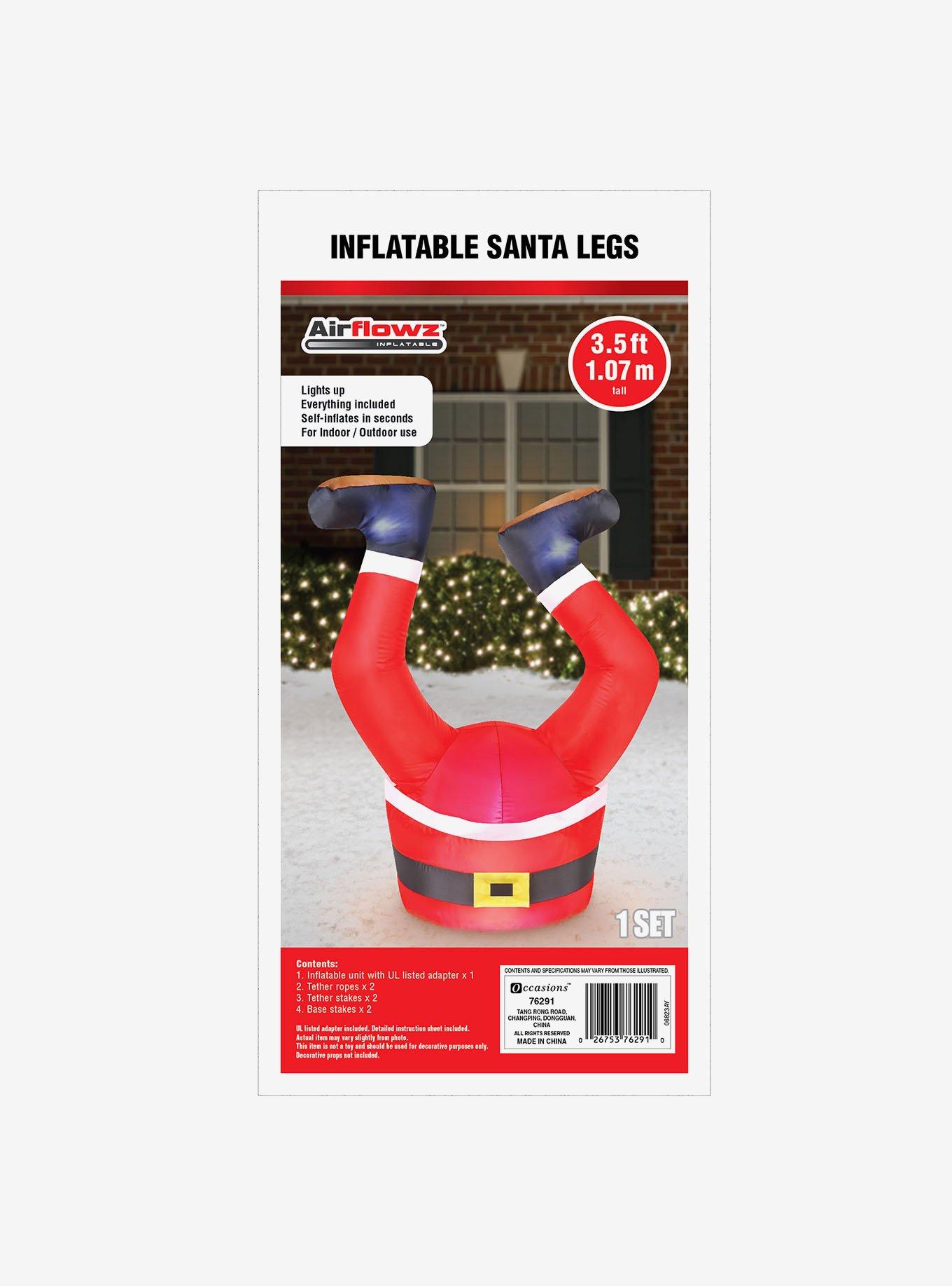 Santa Legs 3.5ft Inflatable, , alternate