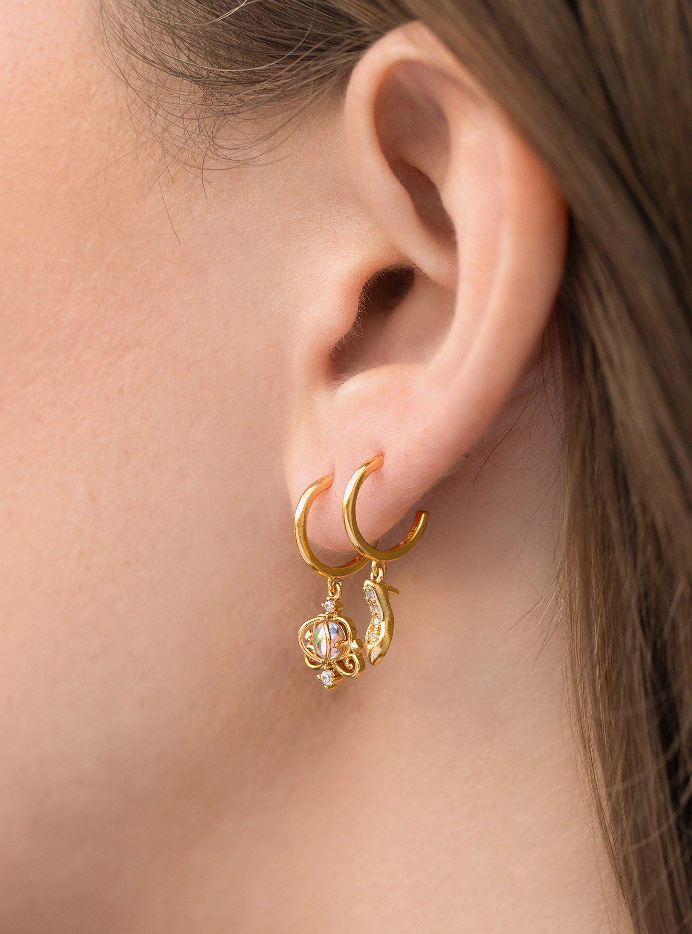 Girls Crew Disney Cinderella Carriage & Slipper Earrings &mdash; BoxLunch Exclusive, , alternate