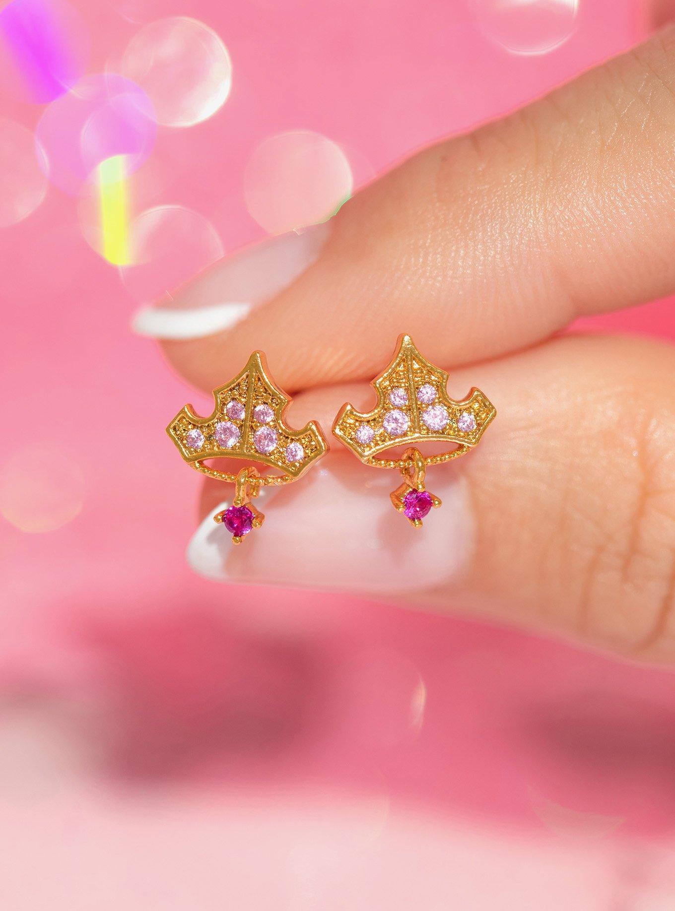 Girls Crew Disney Sleeping Beauty Aurora's Crown Earrings &mdash; BoxLunch Exclusive, , alternate