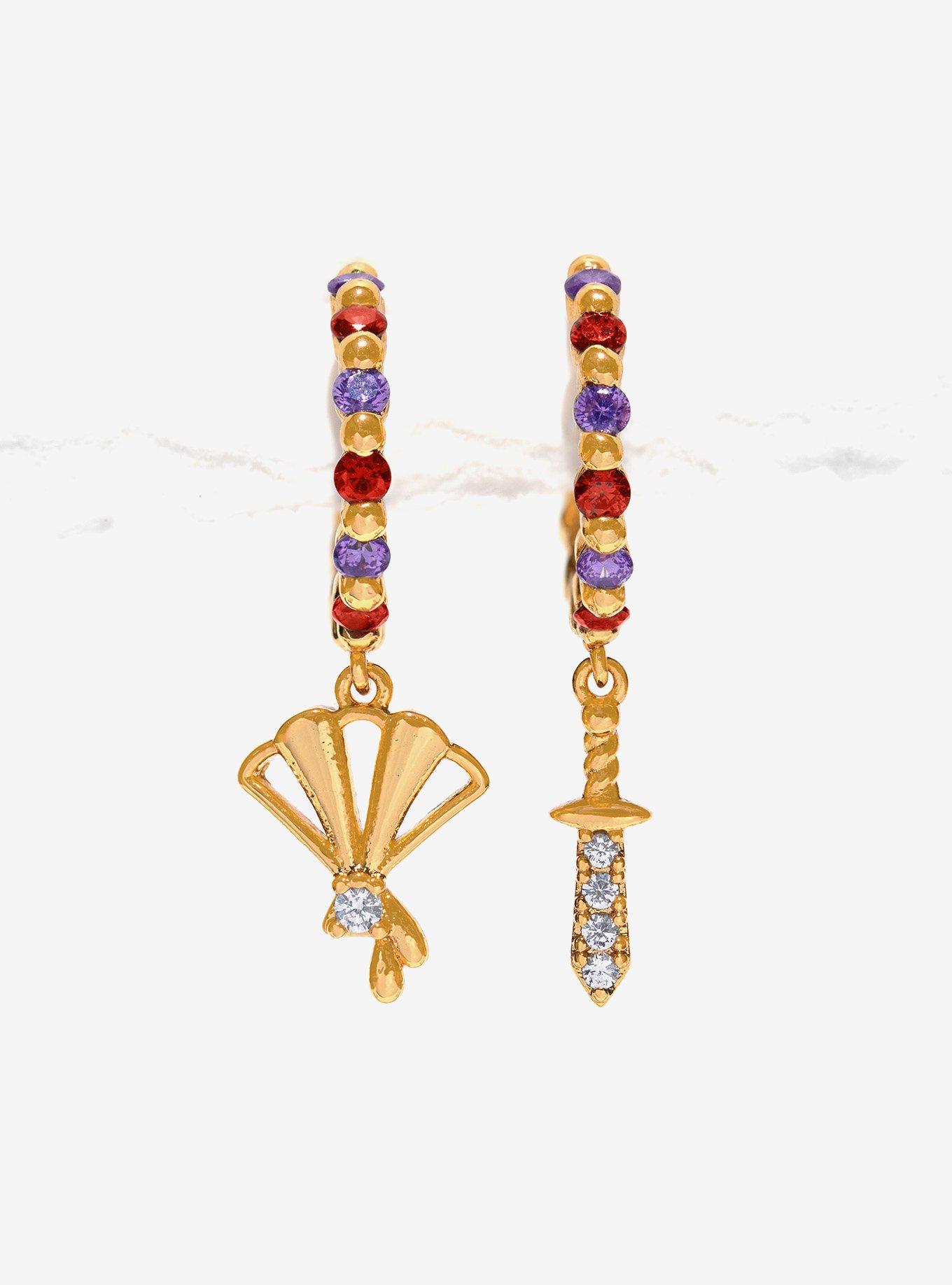 Girls Crew Disney Mulan Fan & Sword Earrings &mdash; BoxLunch Exclusive, , alternate