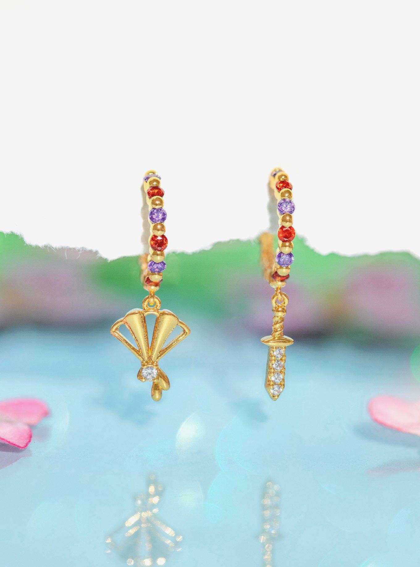 Girls Crew Disney Mulan Fan & Sword Earrings &mdash; BoxLunch Exclusive, , alternate