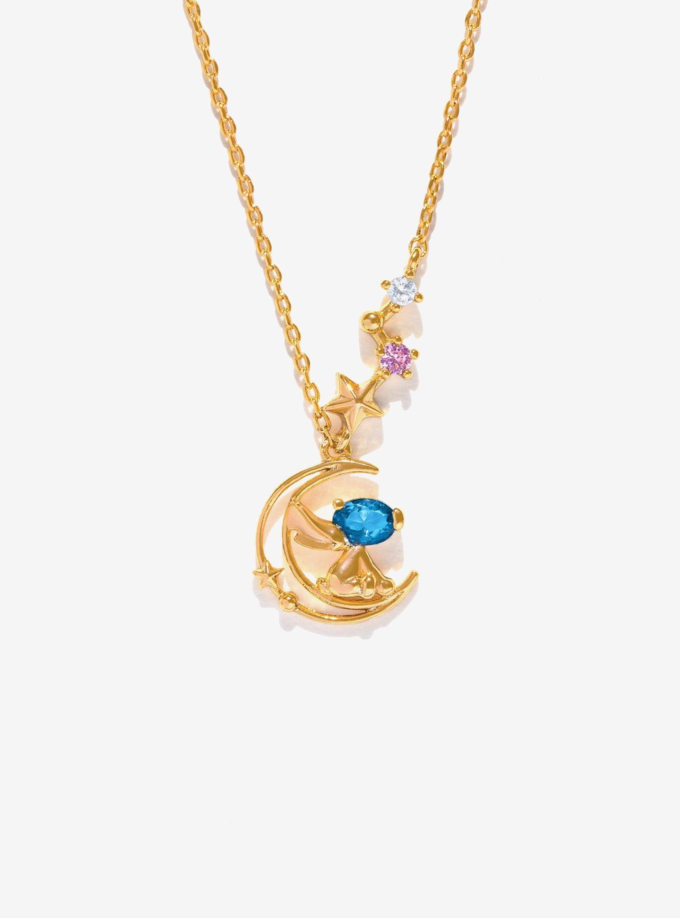 Girls Crew Disney Lilo & Stitch Crescent Moon Stitch Necklace — BoxLunch Exclusive, , alternate